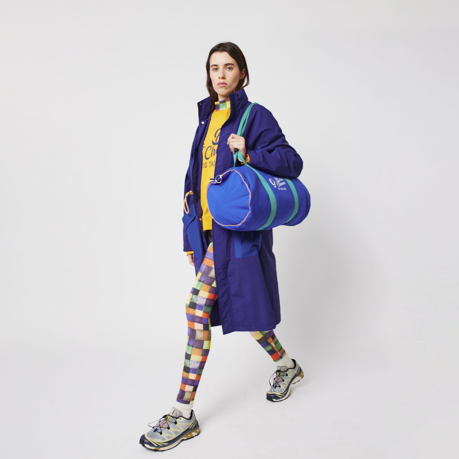 Adult Leggings Rainbow Plaid Pattern