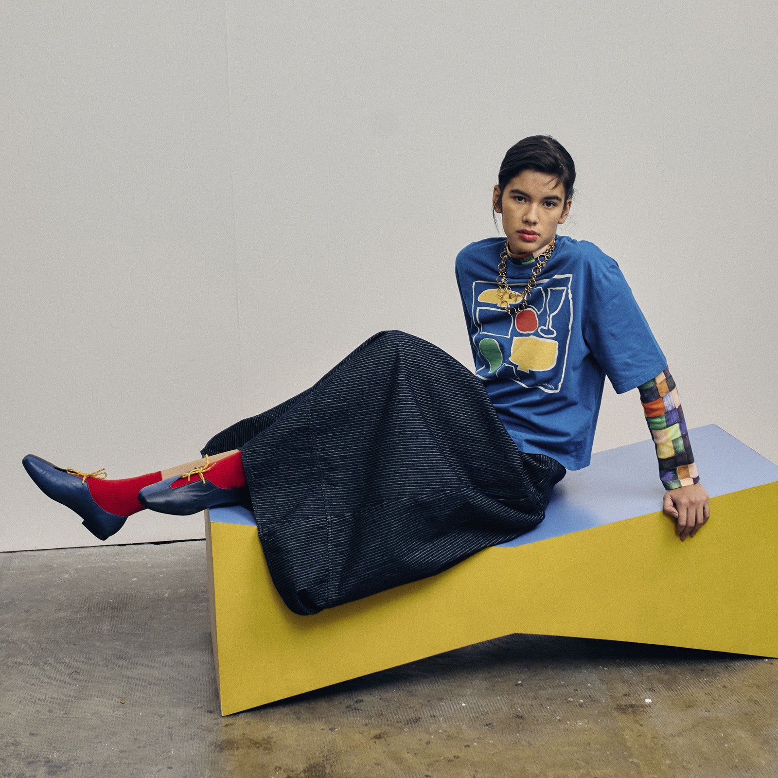 Adult Rock Denim A-line Stripe