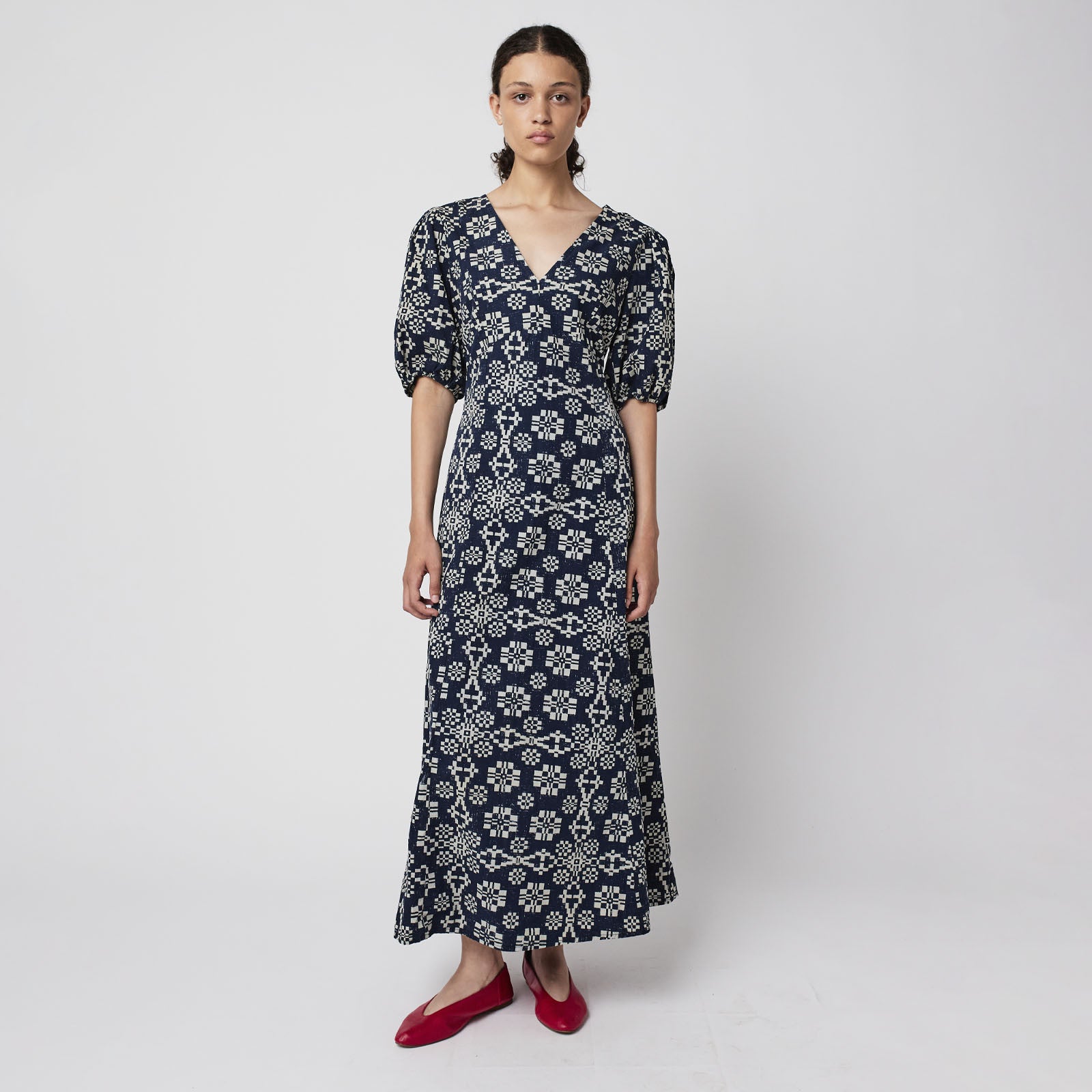 Robe adulte Kaléidoscope Evase Bleu marine