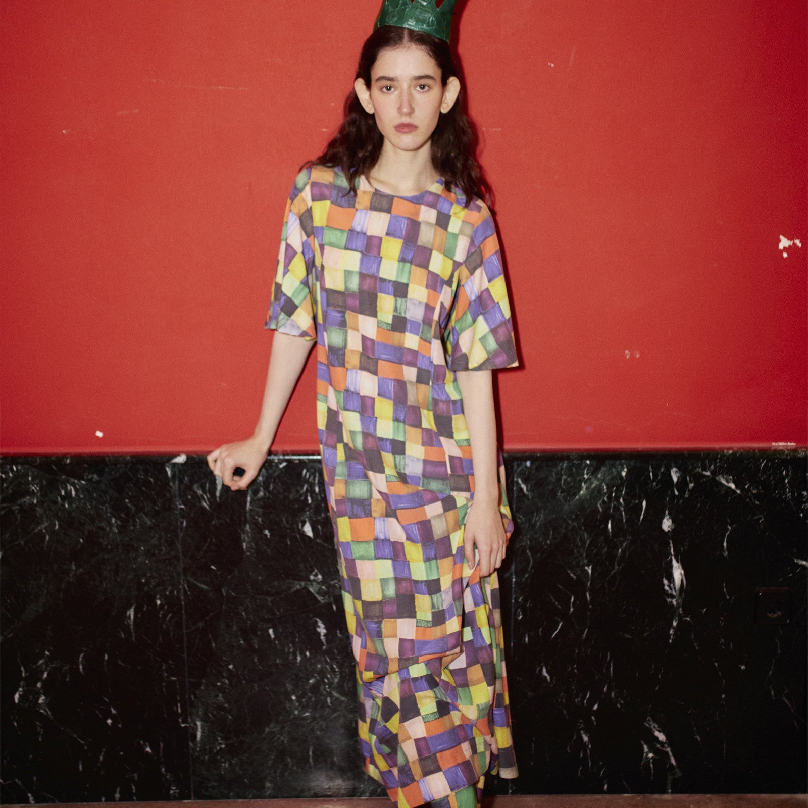 Robe adulte Modal Arc-en-ciel Plaid Multicolore