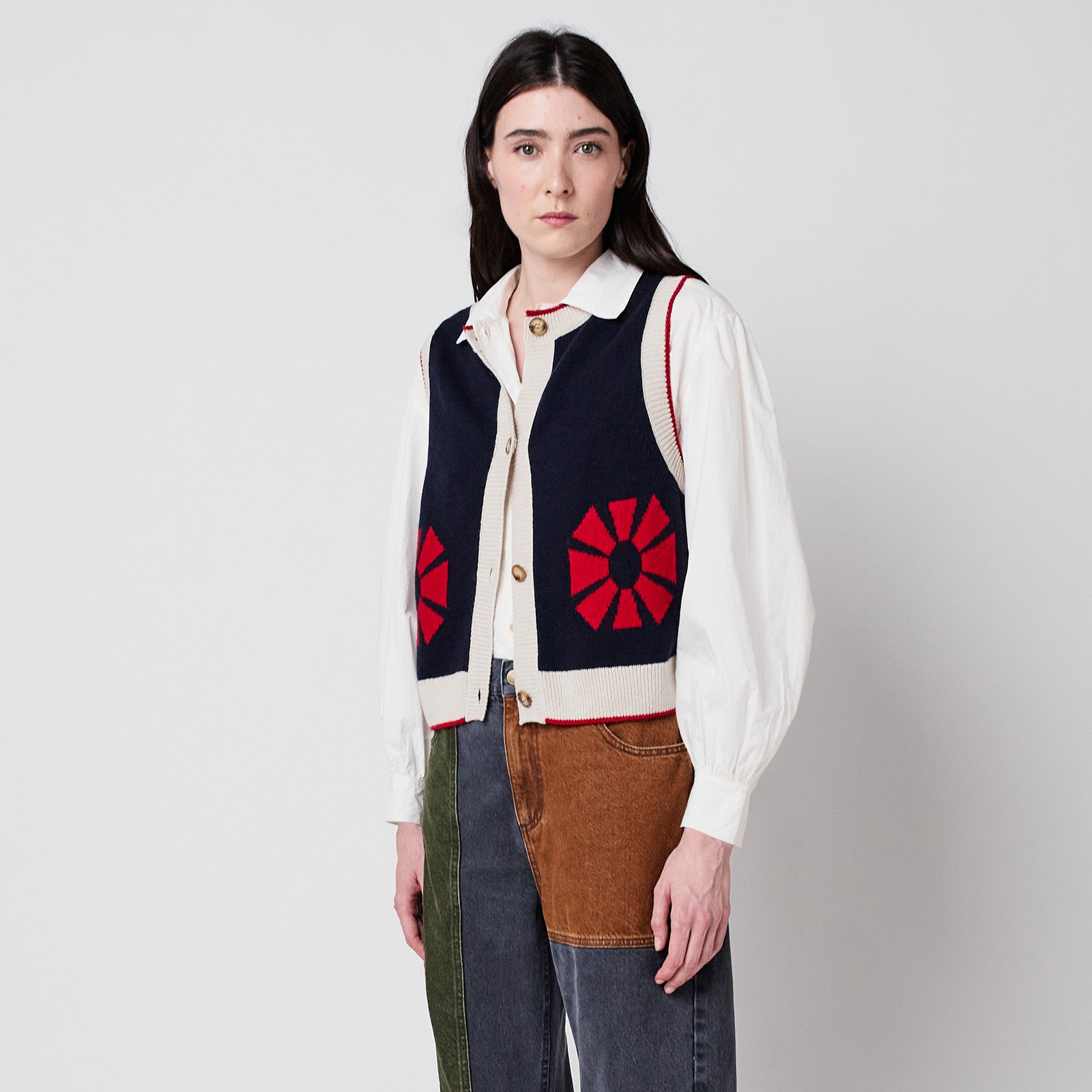 Gilet adulte Flower Navy Blue