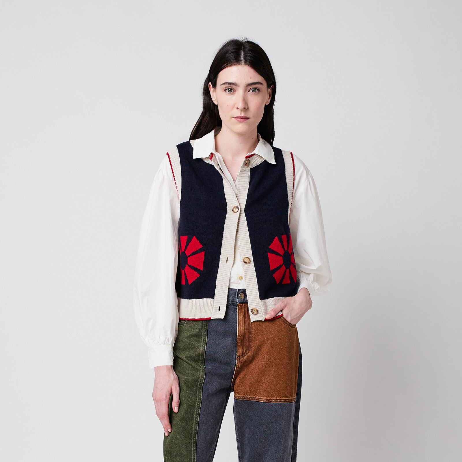 Gilet adulte Flower Navy Blue