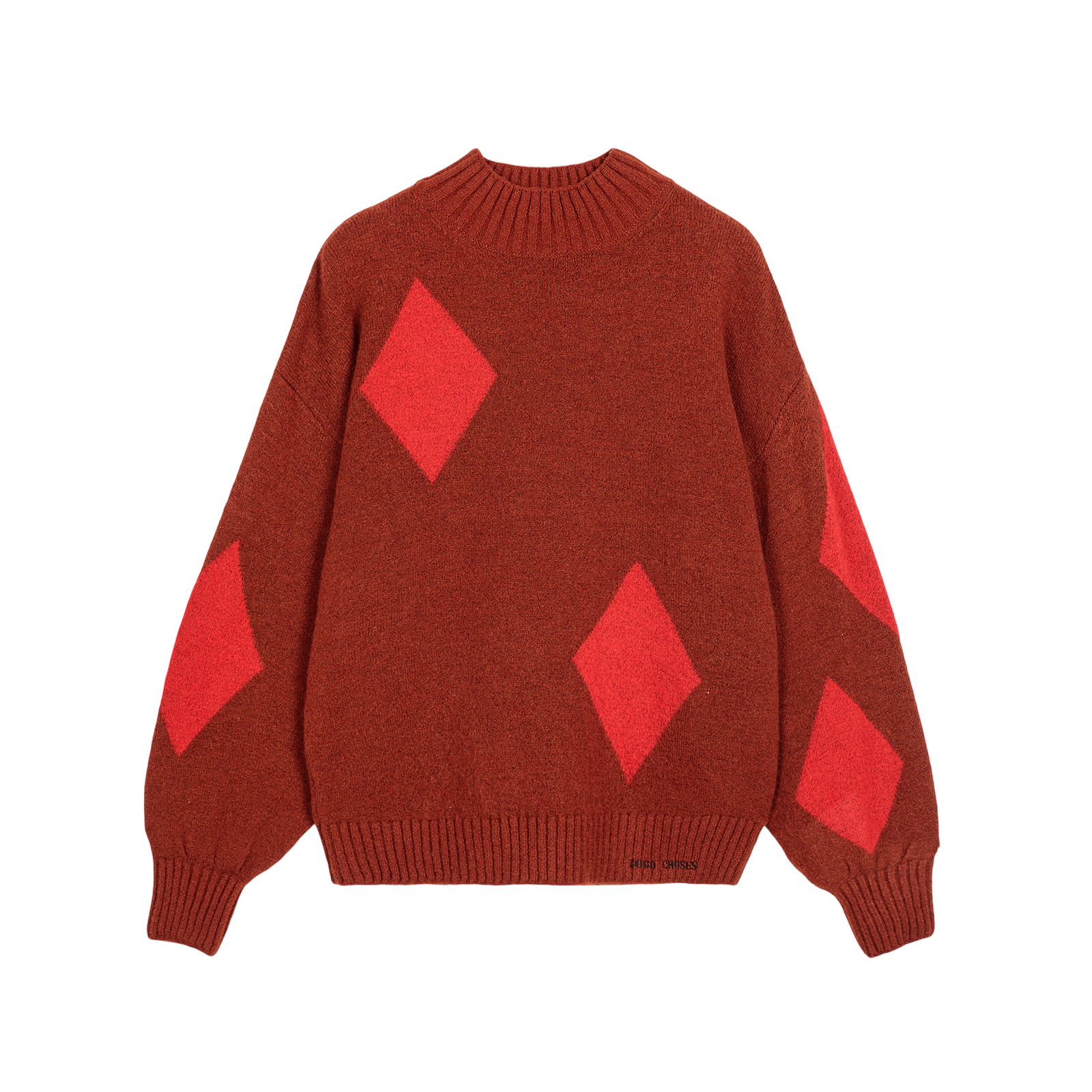 Pullover en tricot adulte Diamond Card Brown