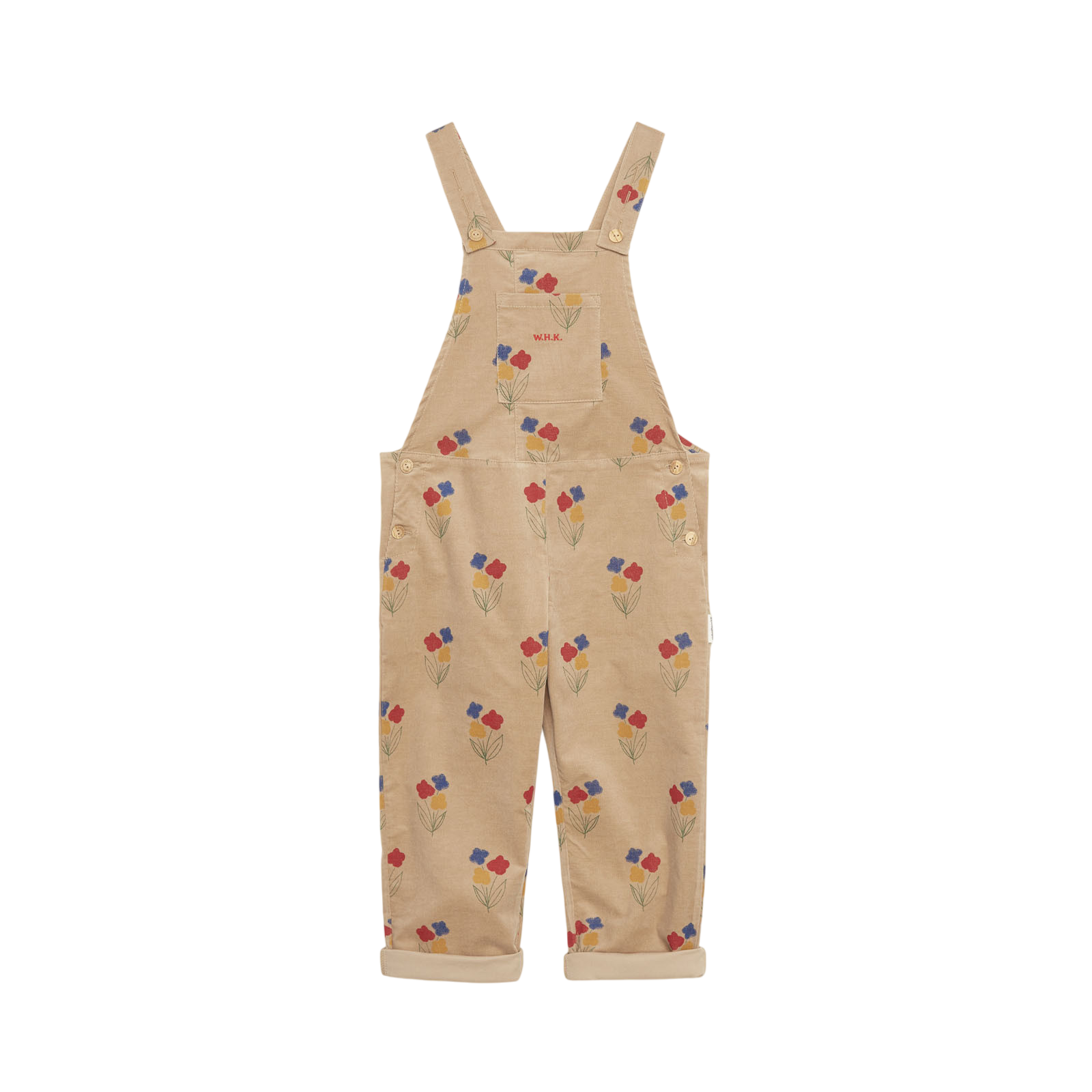 Latzhose Flowers All Over Camel