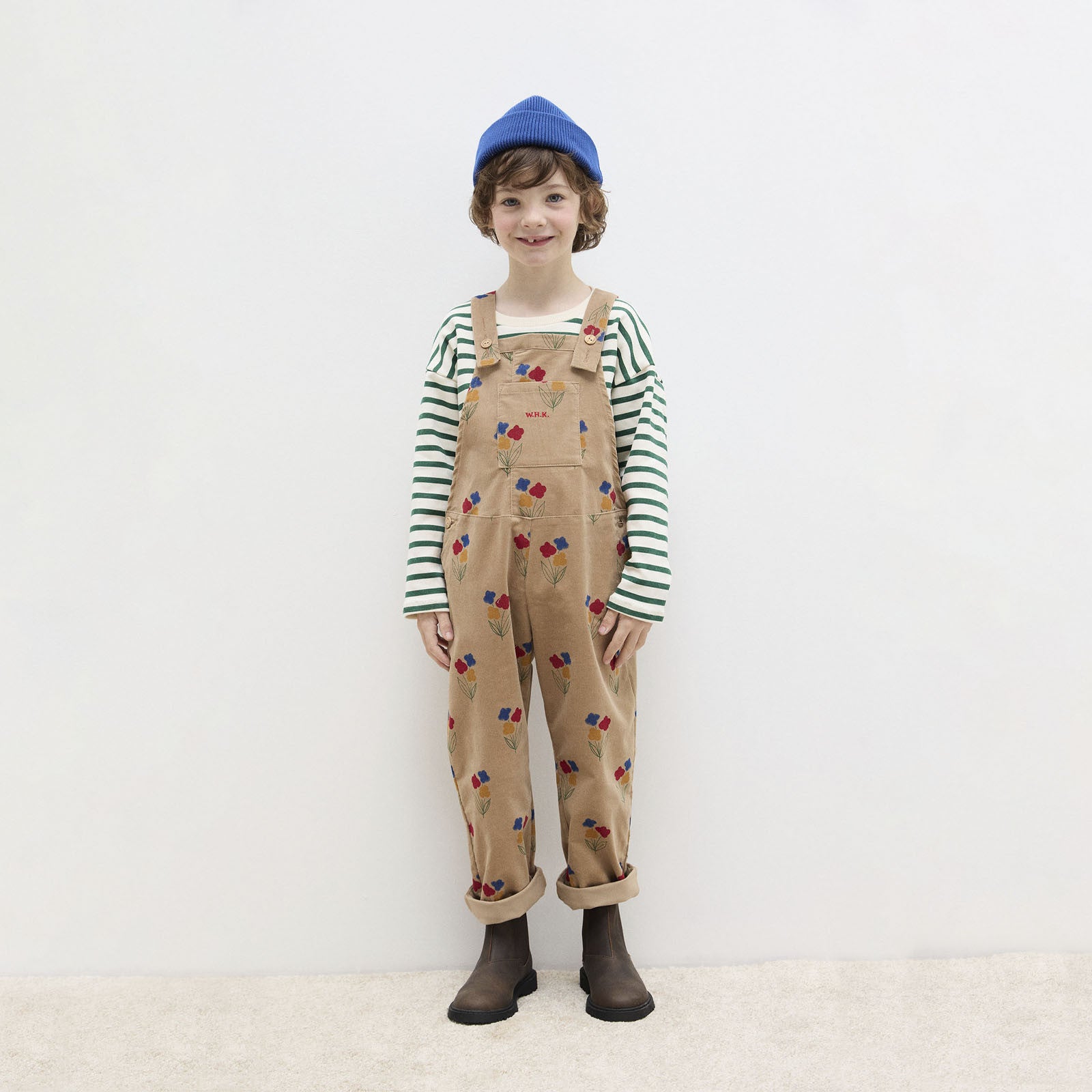 Salopette Flowers All Over Camel