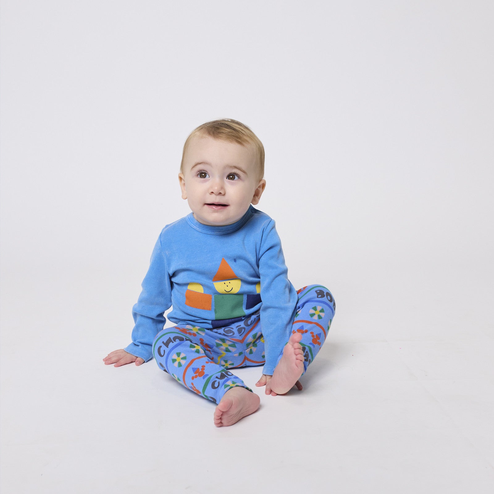 Tee shirt manches longues bébé Wooden Toy Light Blue