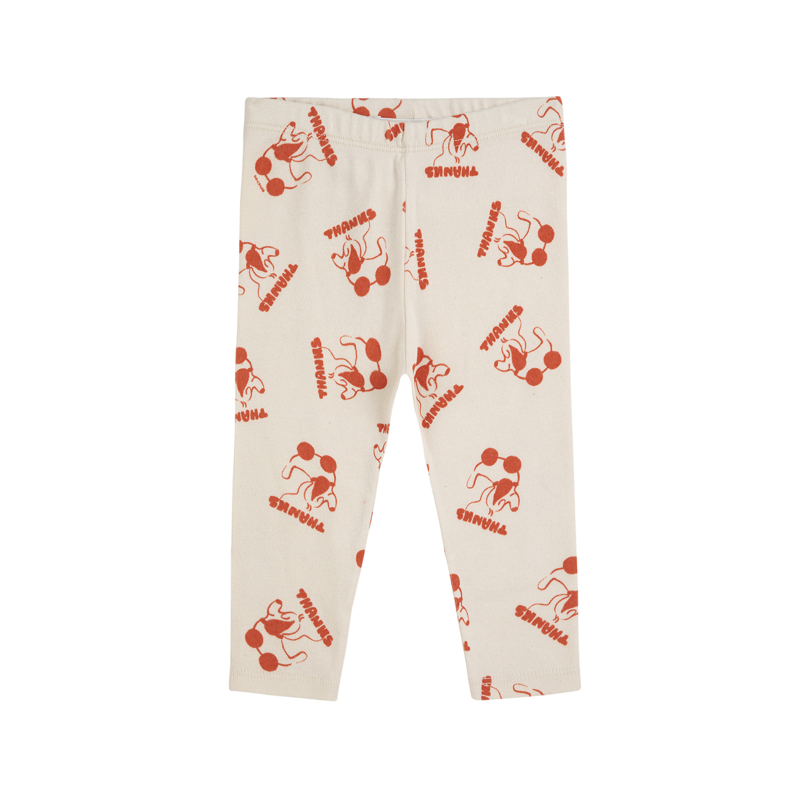 Baby Leggings Rolling Dog Offwhite
