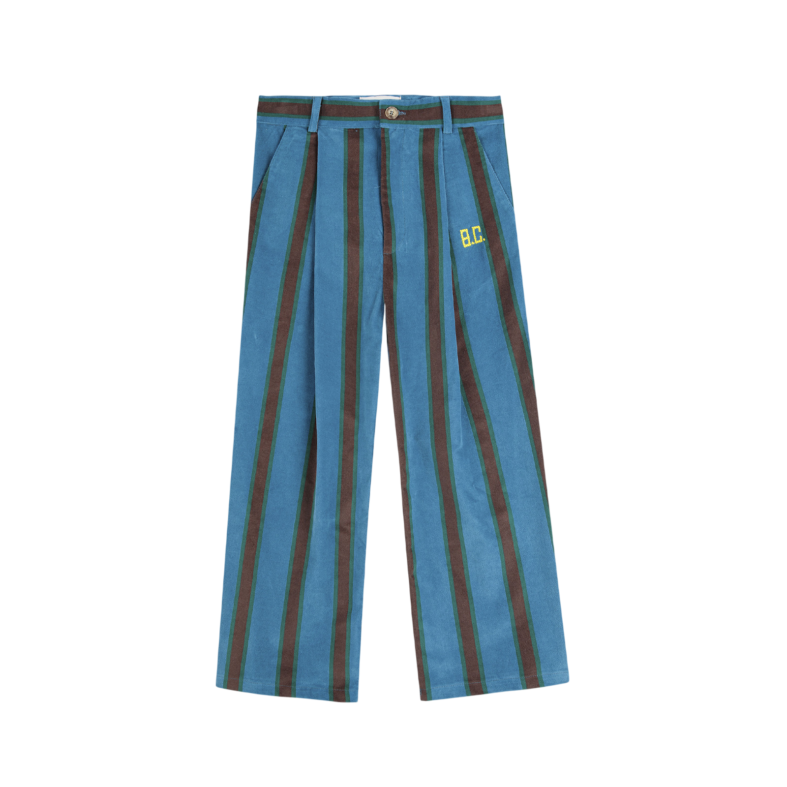 Pants Stripes Velvet Navy Blue