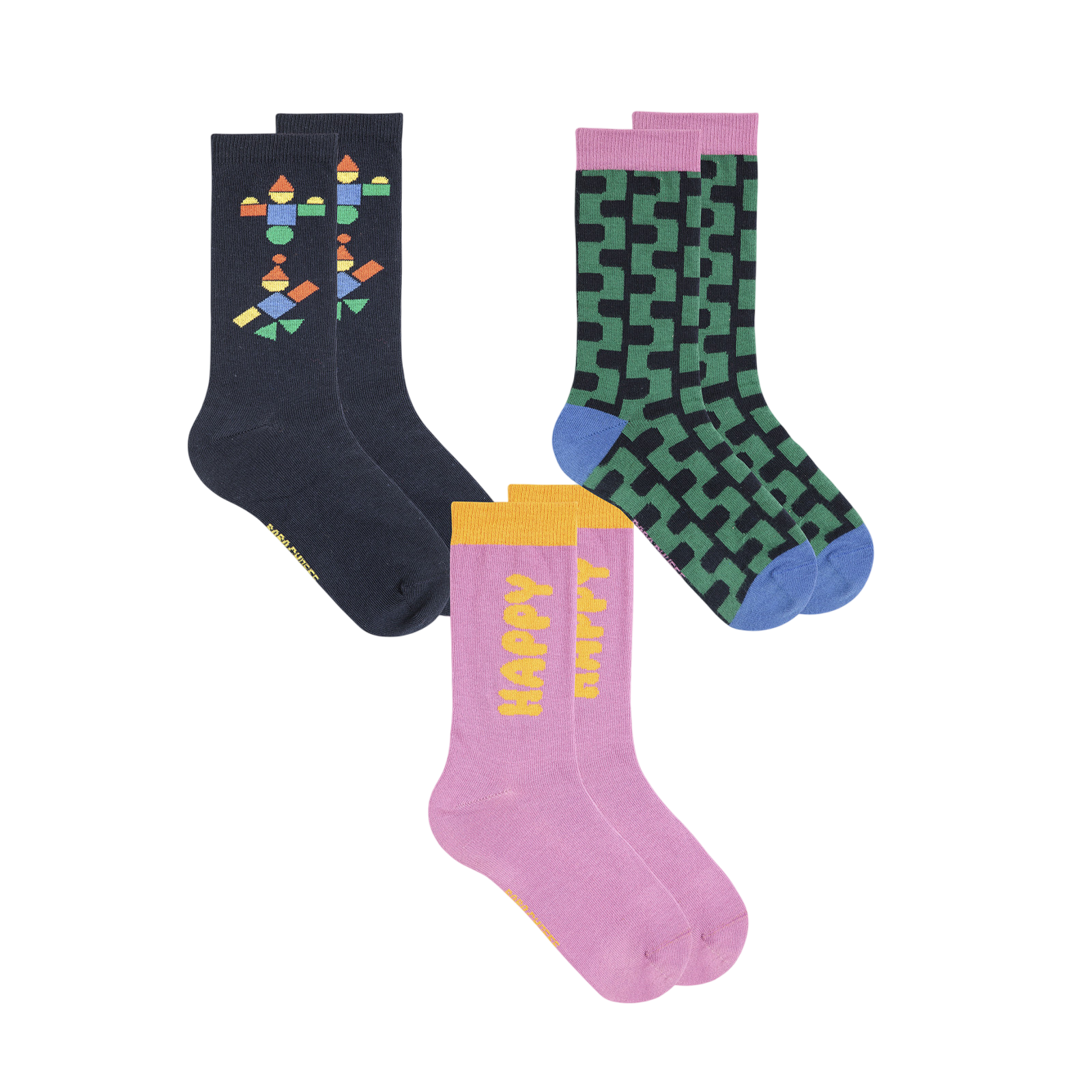 Socken 3er-Set Happy Multicolor