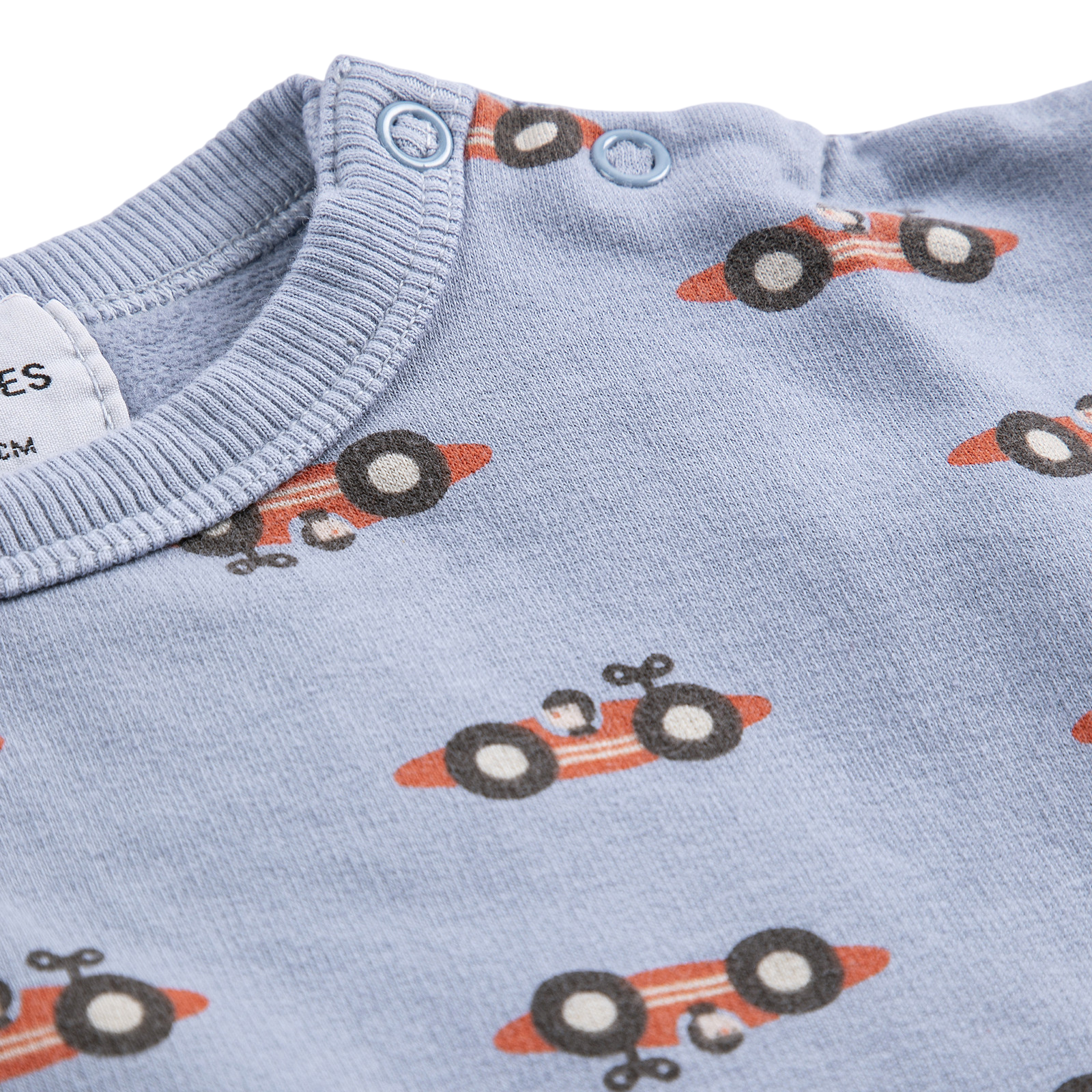Baby Sweatshirt Race Car All Over Light Blue