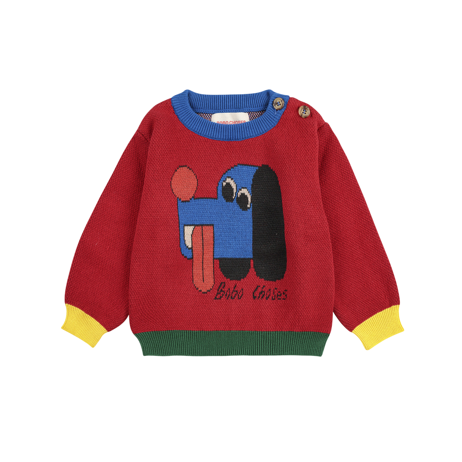 Baby Pullover Doggy Mate Jacquard Red