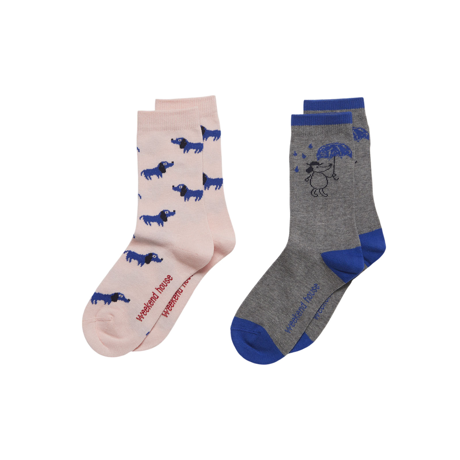 Lot de 2 chaussettes Dogs Pink And Grey