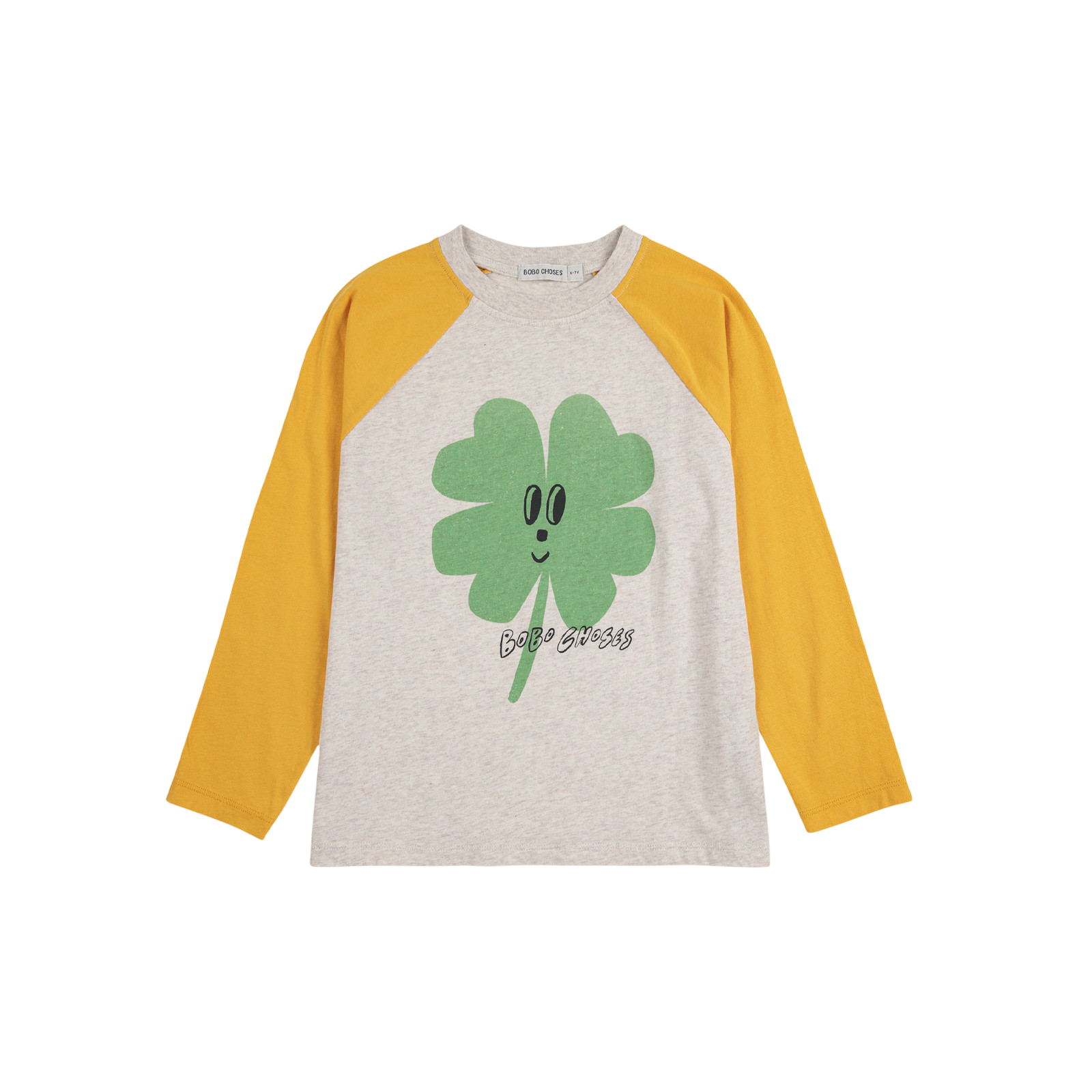 Langarmshirt Lucky Clover Ranglan Yellow