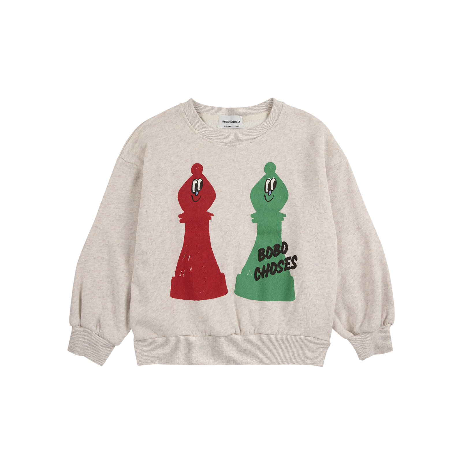 Sweat-shirt Checkmate blanc cassé