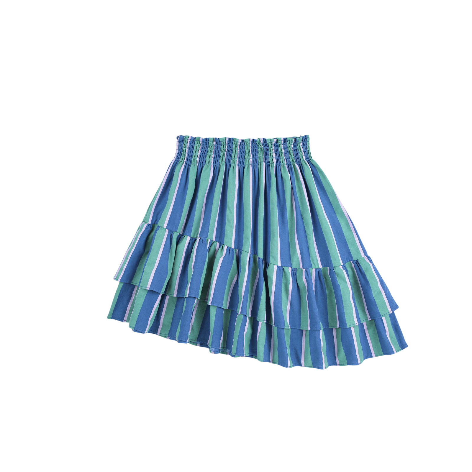 Jupe Striped Midi Bleu