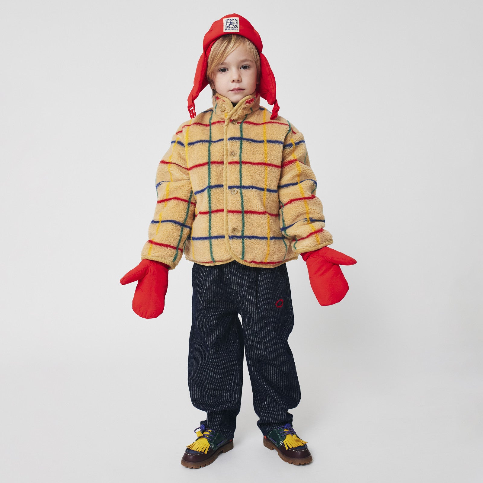 Jacke Sheepskin Color Stripes Beige