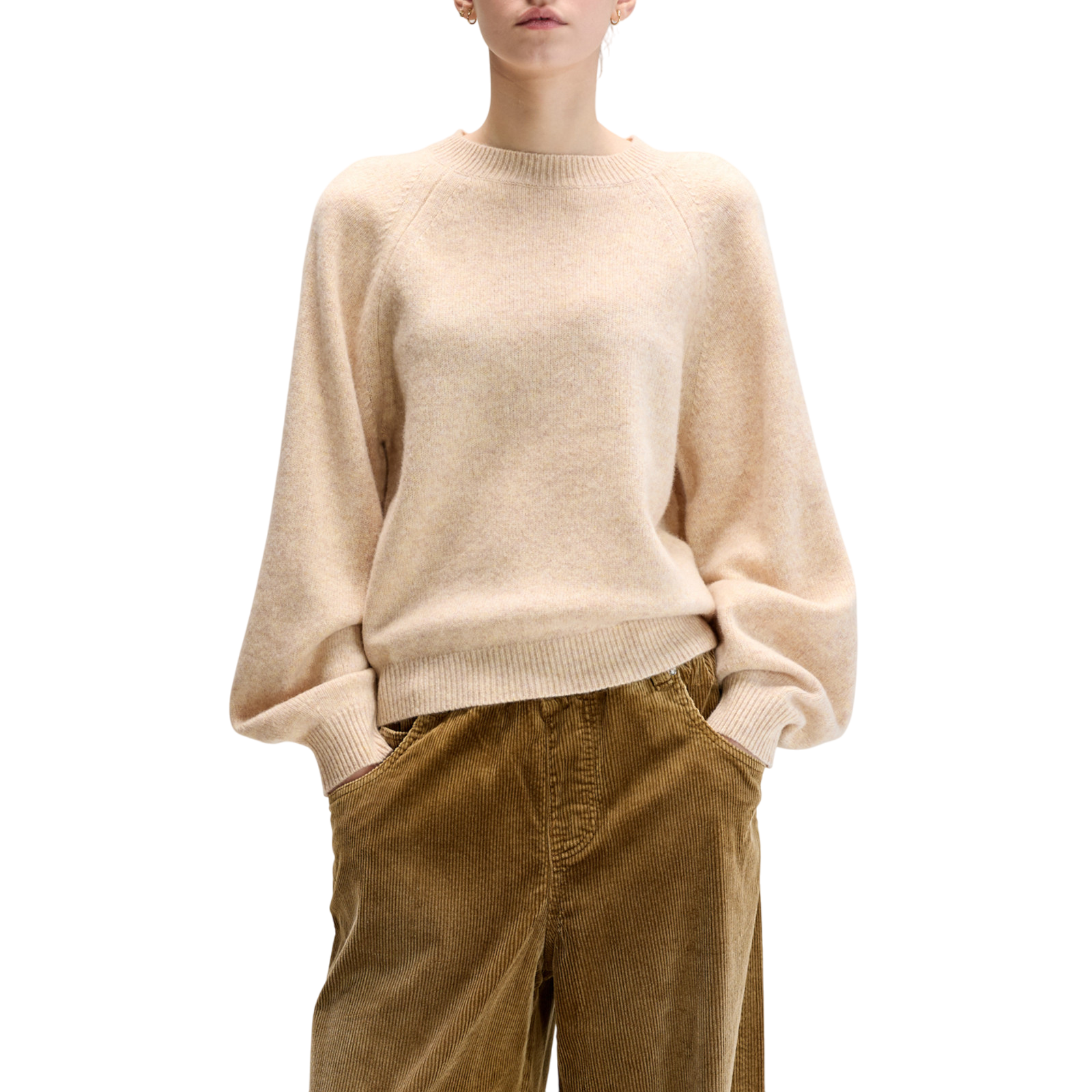 Ameka beige melange knitted sweater