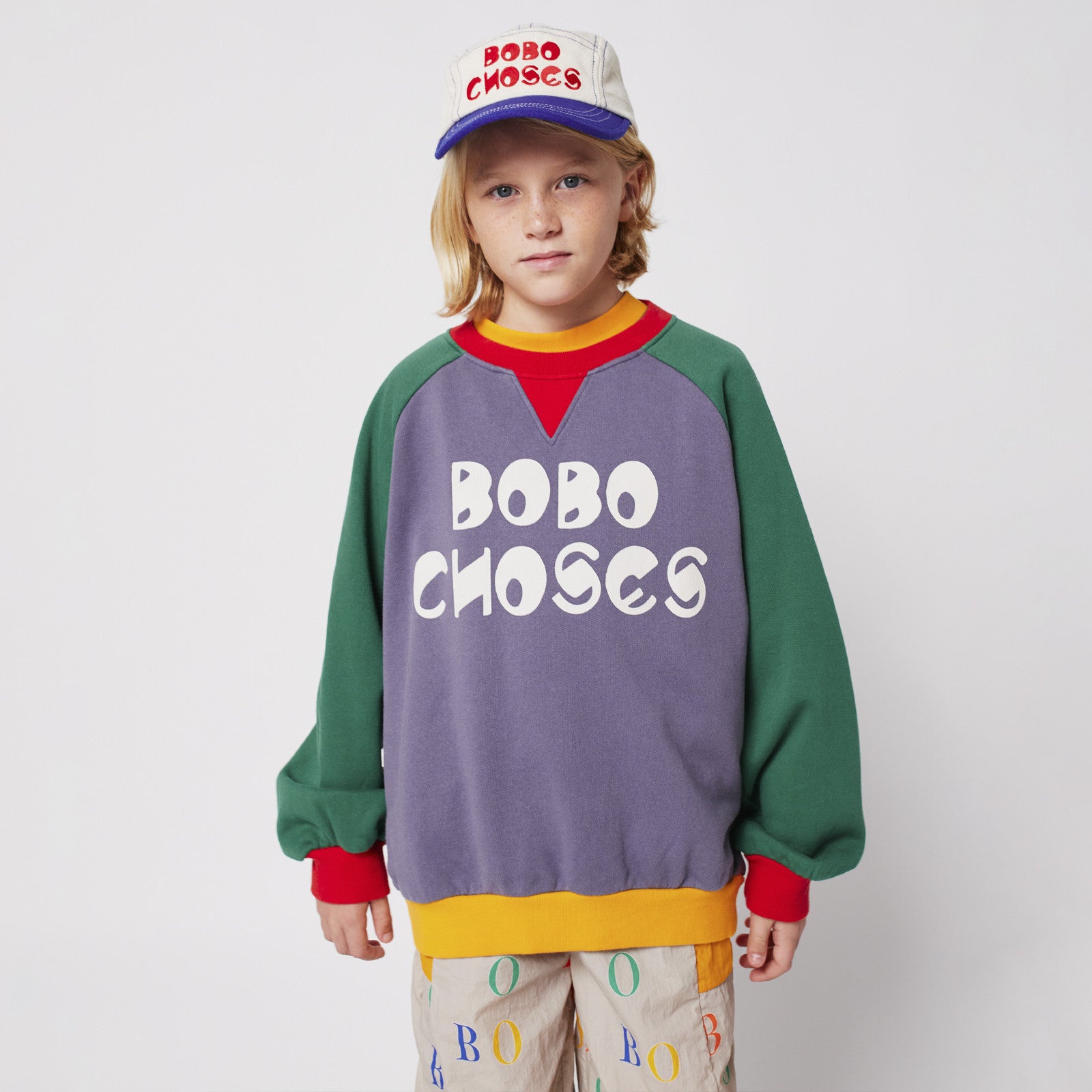 Sweatshirt Bobo Choses Color Block Ranglan Multicolor