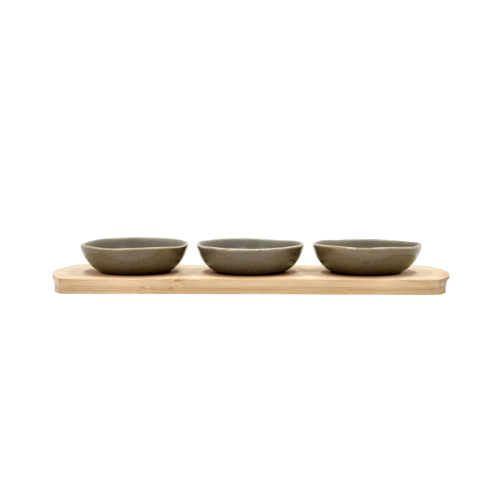 Villa Collection Bambus Tablett mit 3 Schälchen Shoku Braun