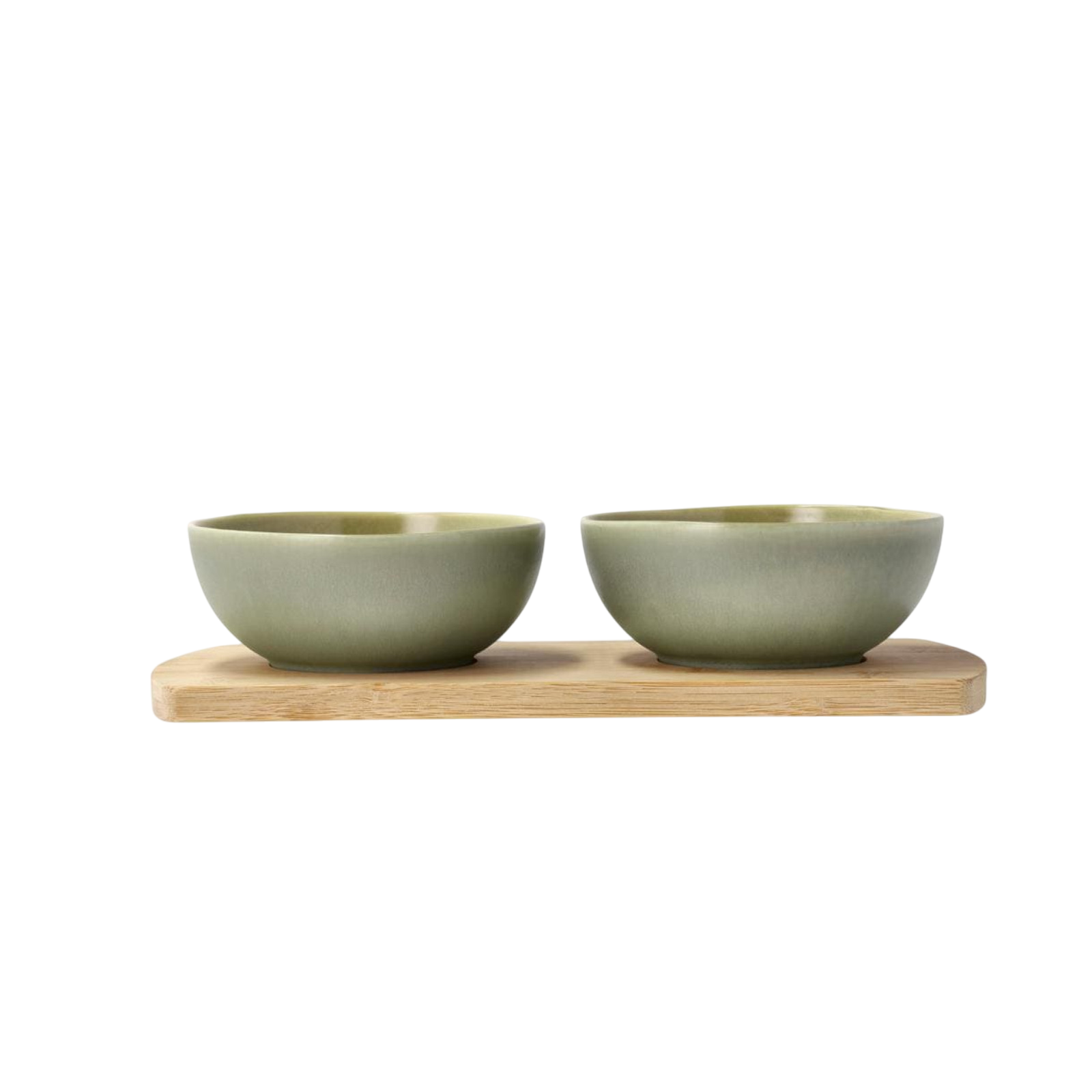 Villa Collection Bamboo Tray with 2 bowls Shoku Green