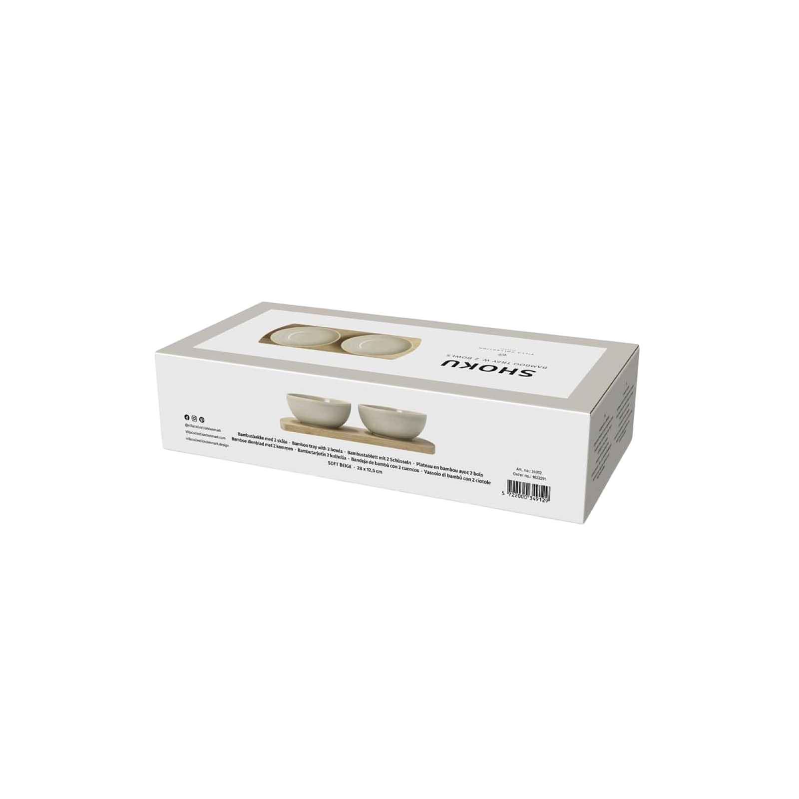 Villa Collection Plateau en bambou avec 2 coupelles Shoku Beige