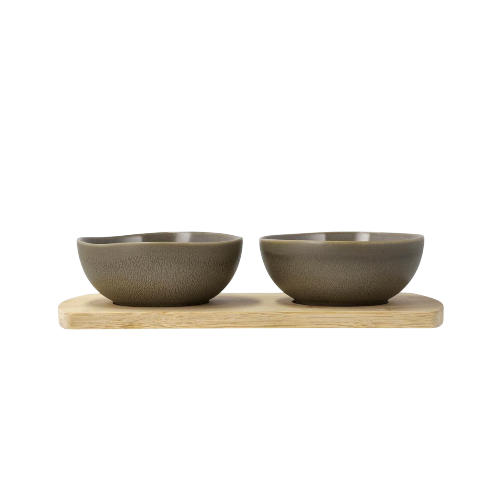 Villa Collection Bamboo Tray with 2 bowls Shoku Brown