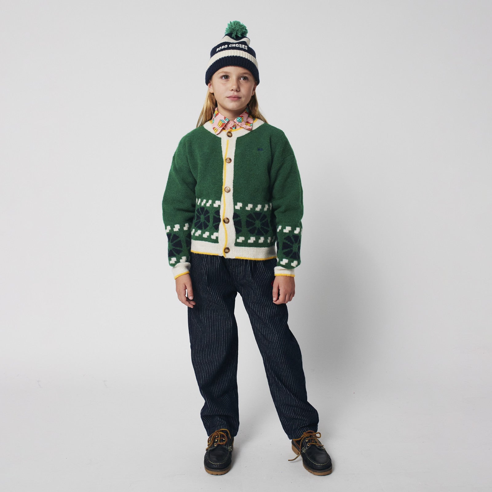 Bobo Choses Striped Bonnet Bleu Midnight