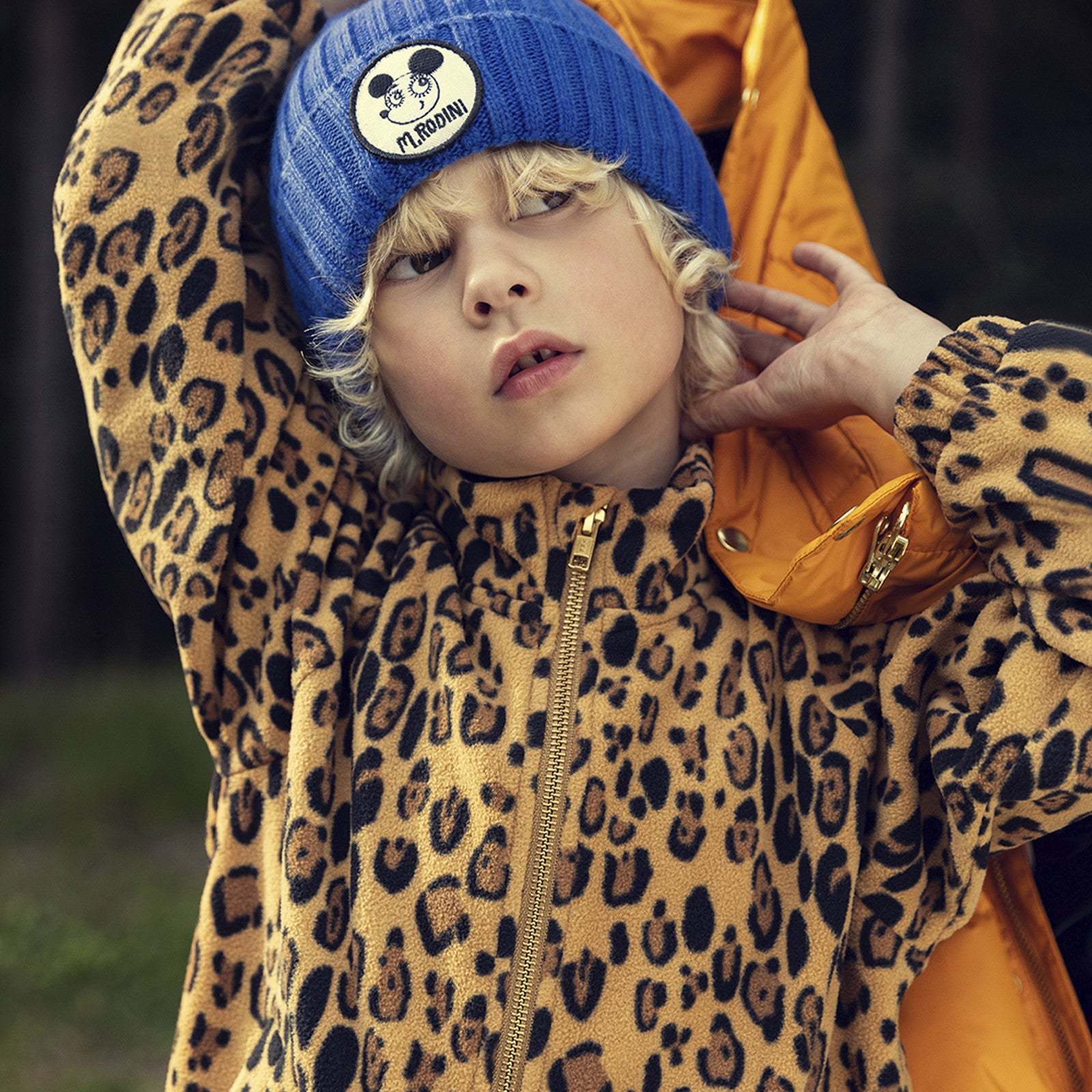 Veste polaire léopard beige