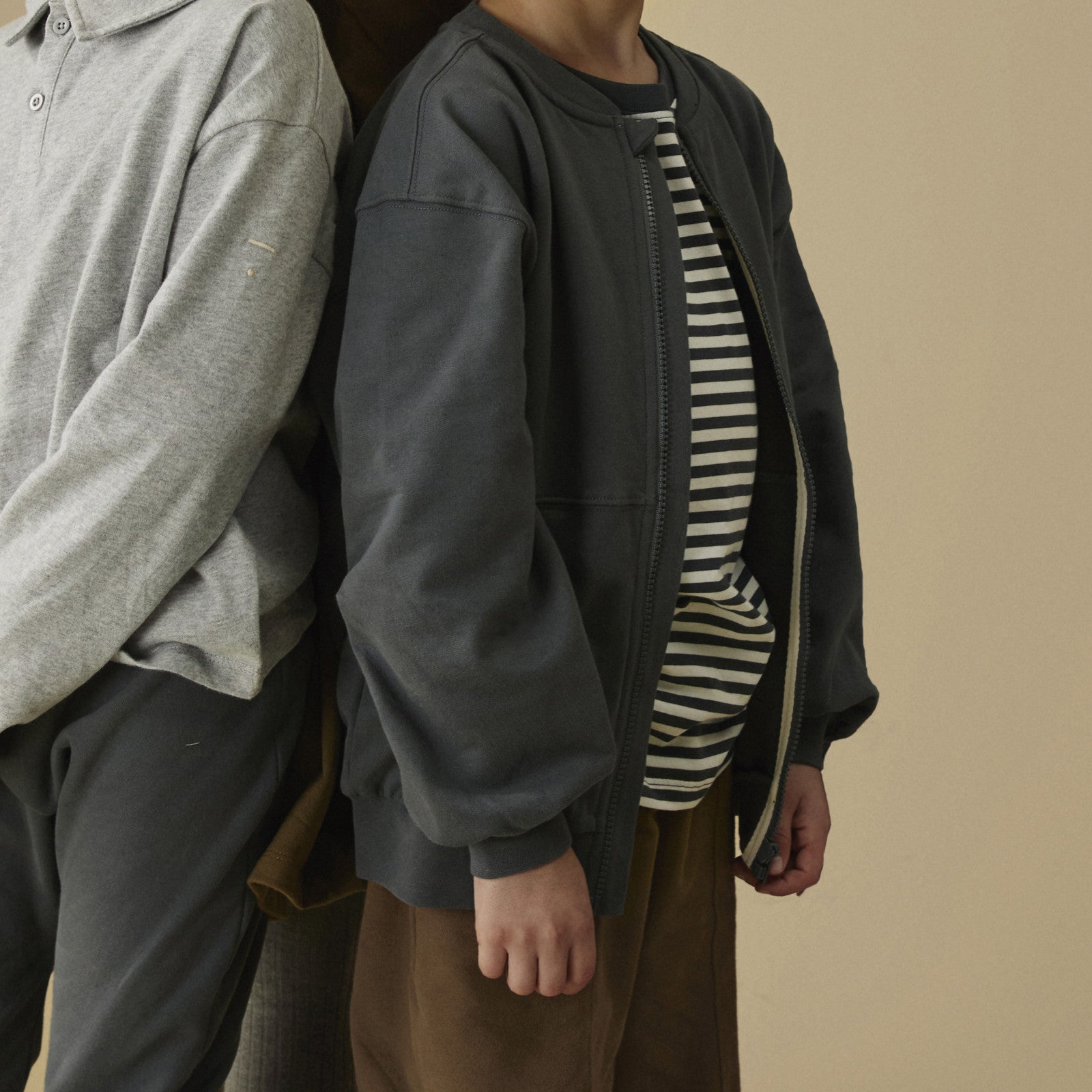 Sweatshirt Bomber Blue Grey