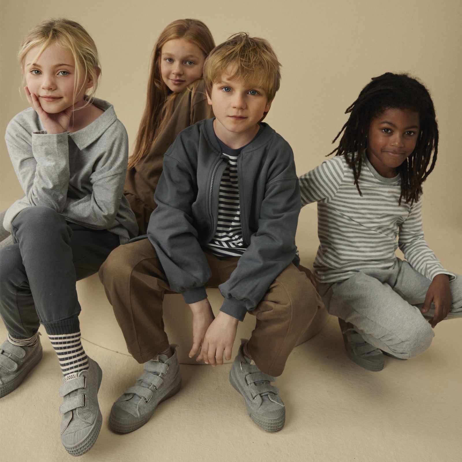 Sweatshirt Bomber Blue Grey