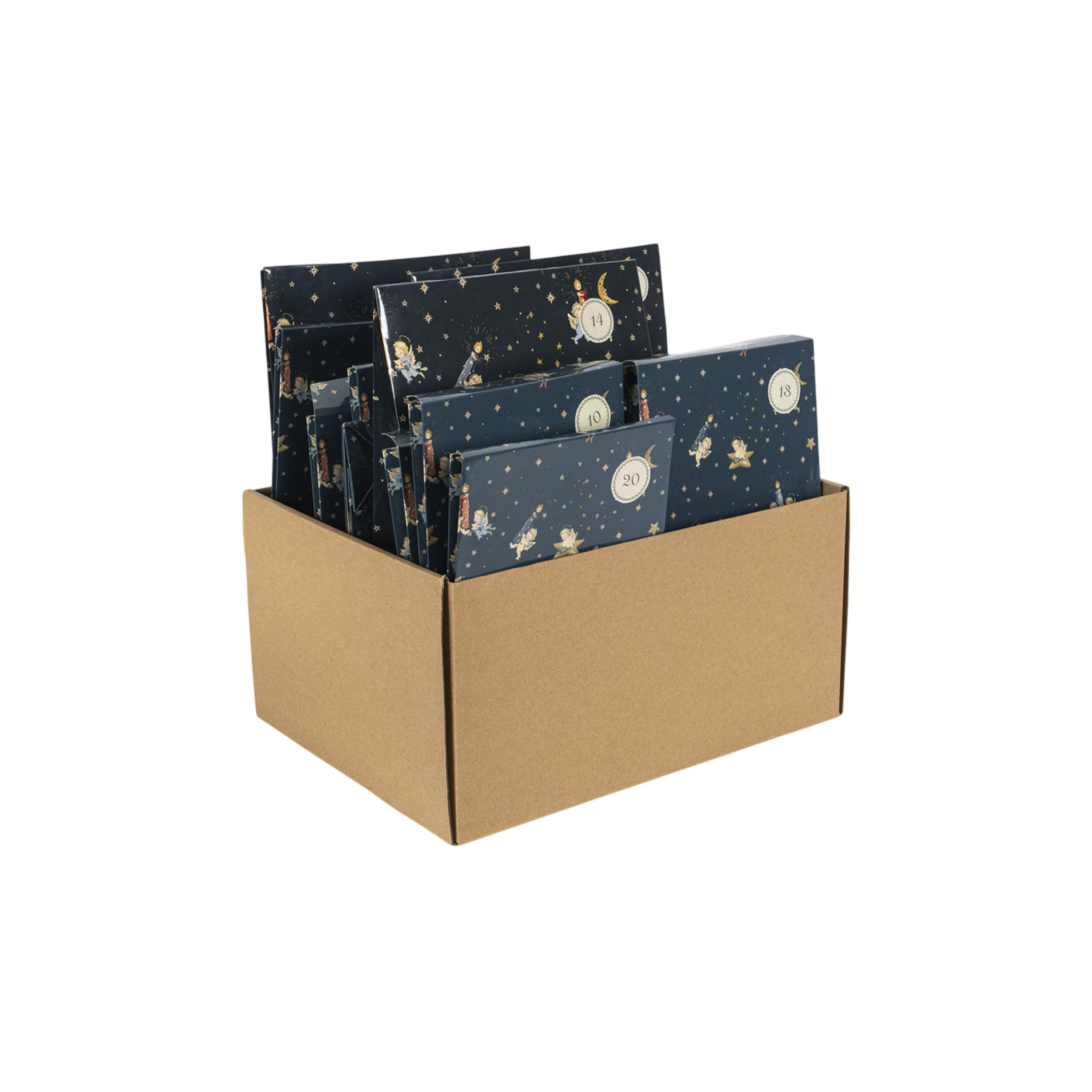 Advent calendar filled with 24 gifts Blue