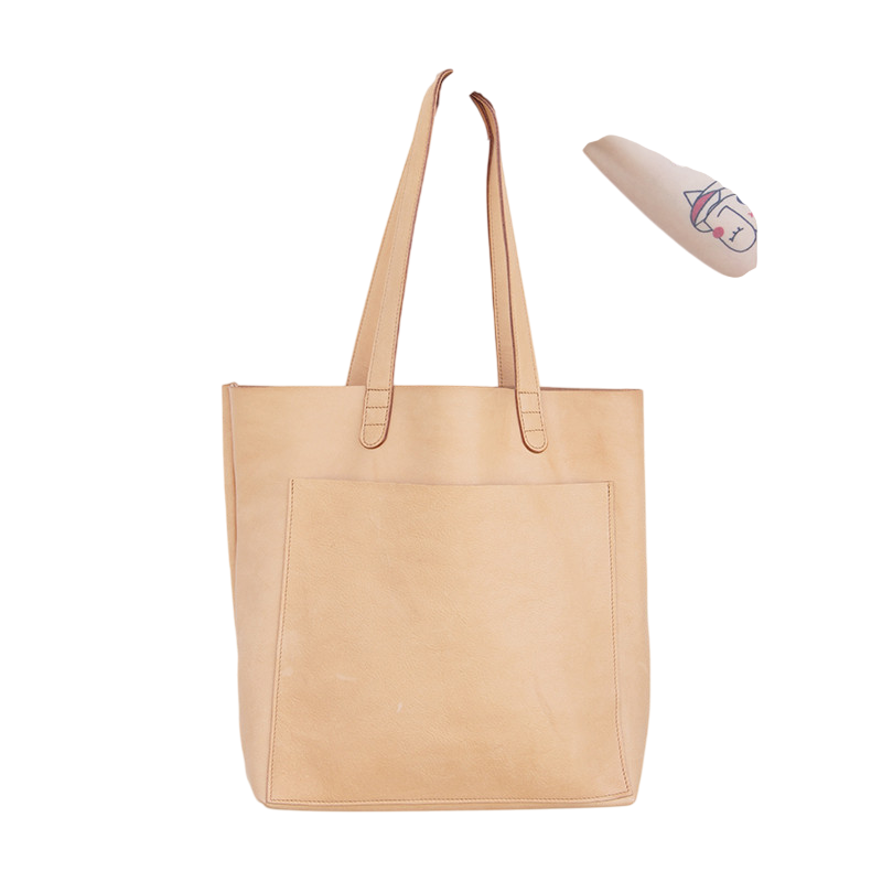 Beige tote bag