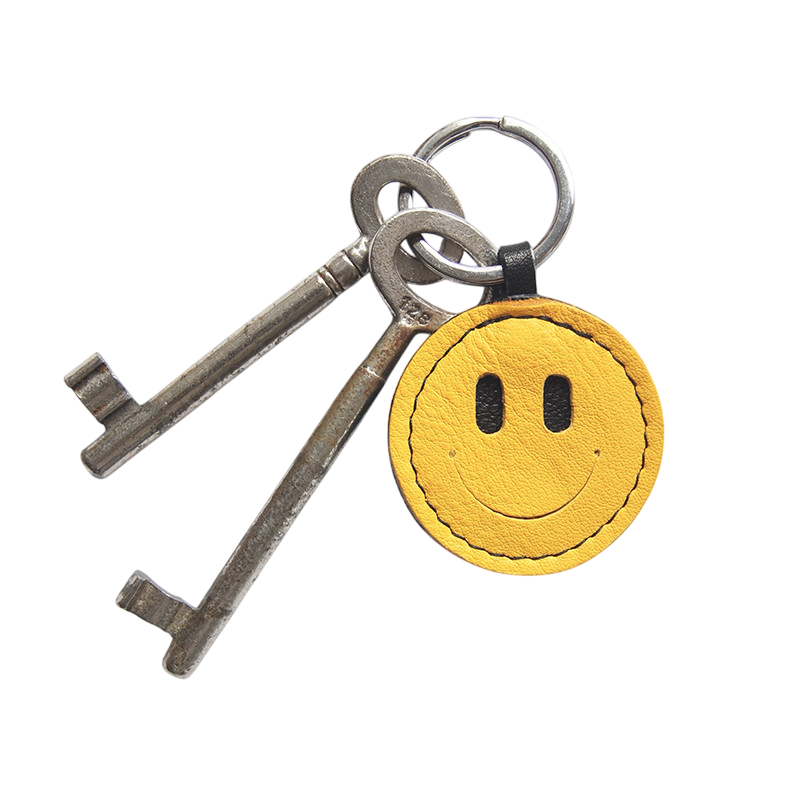 Schlüsselanhänger Smiley Beige