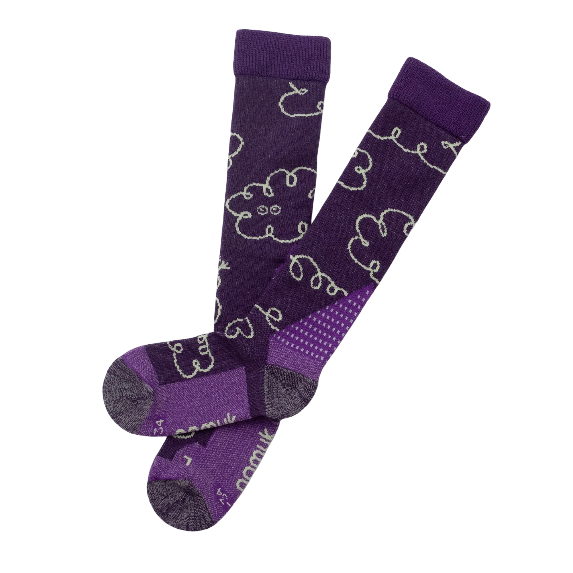 Clouds Merino Skisocken Violet purple Paradise