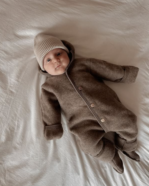 Engel Baby Overall Merinowolle Hellgrau Melange