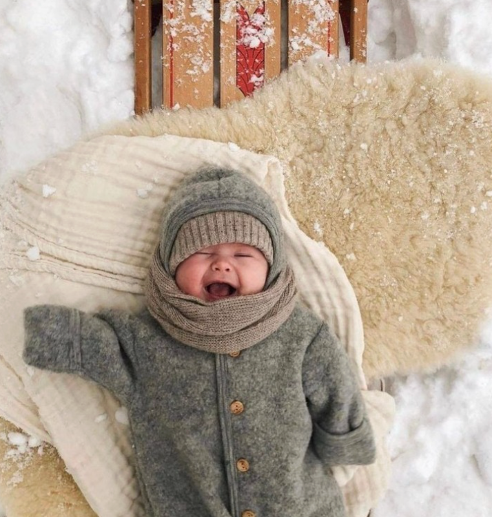Engel Baby Overall Merinowolle Hellgrau Melange