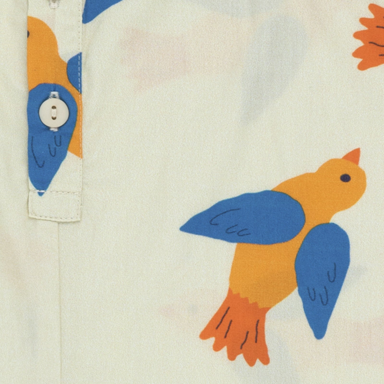 Baby dungarees Birds Light Cream