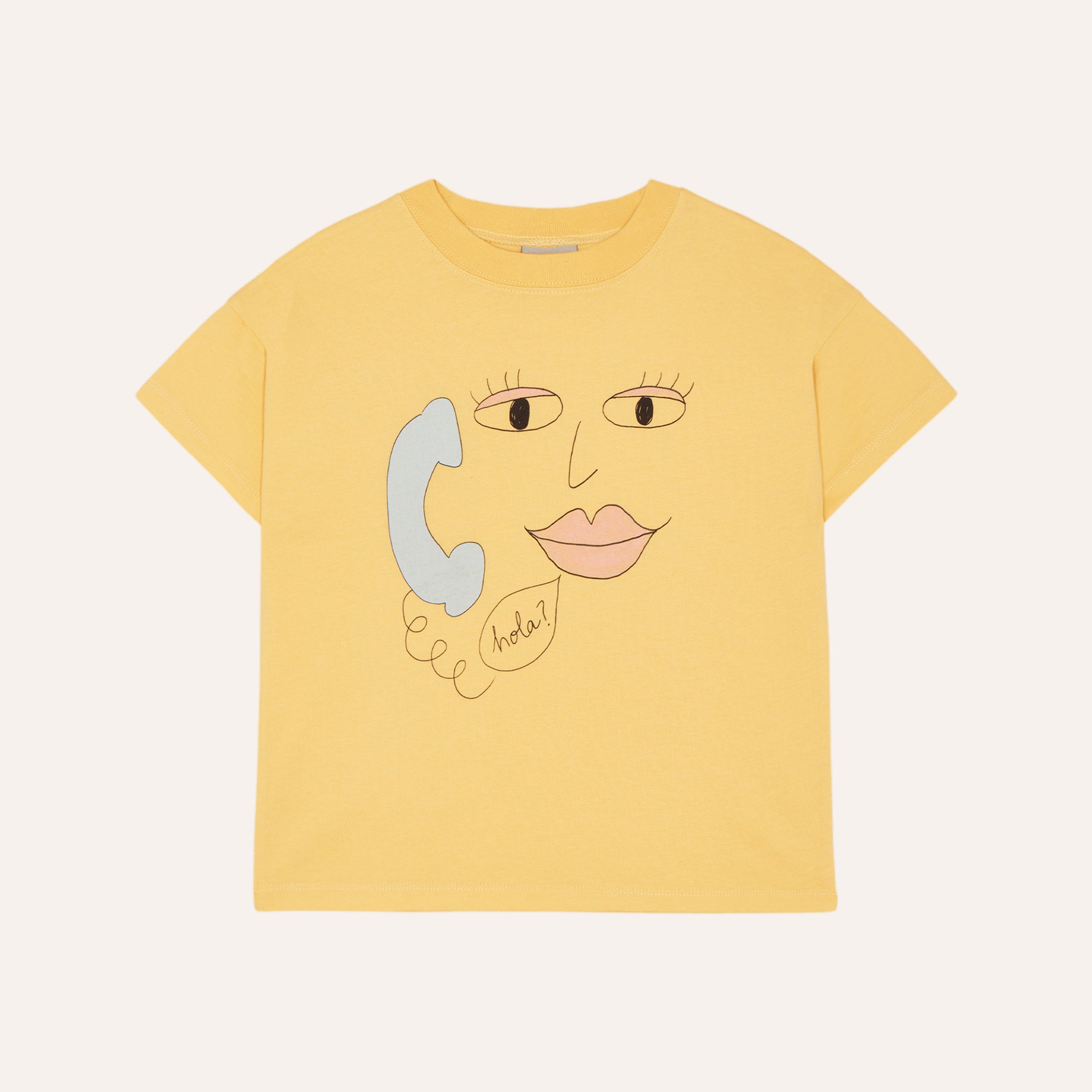 T-Shirt Face on the Phone Yellow