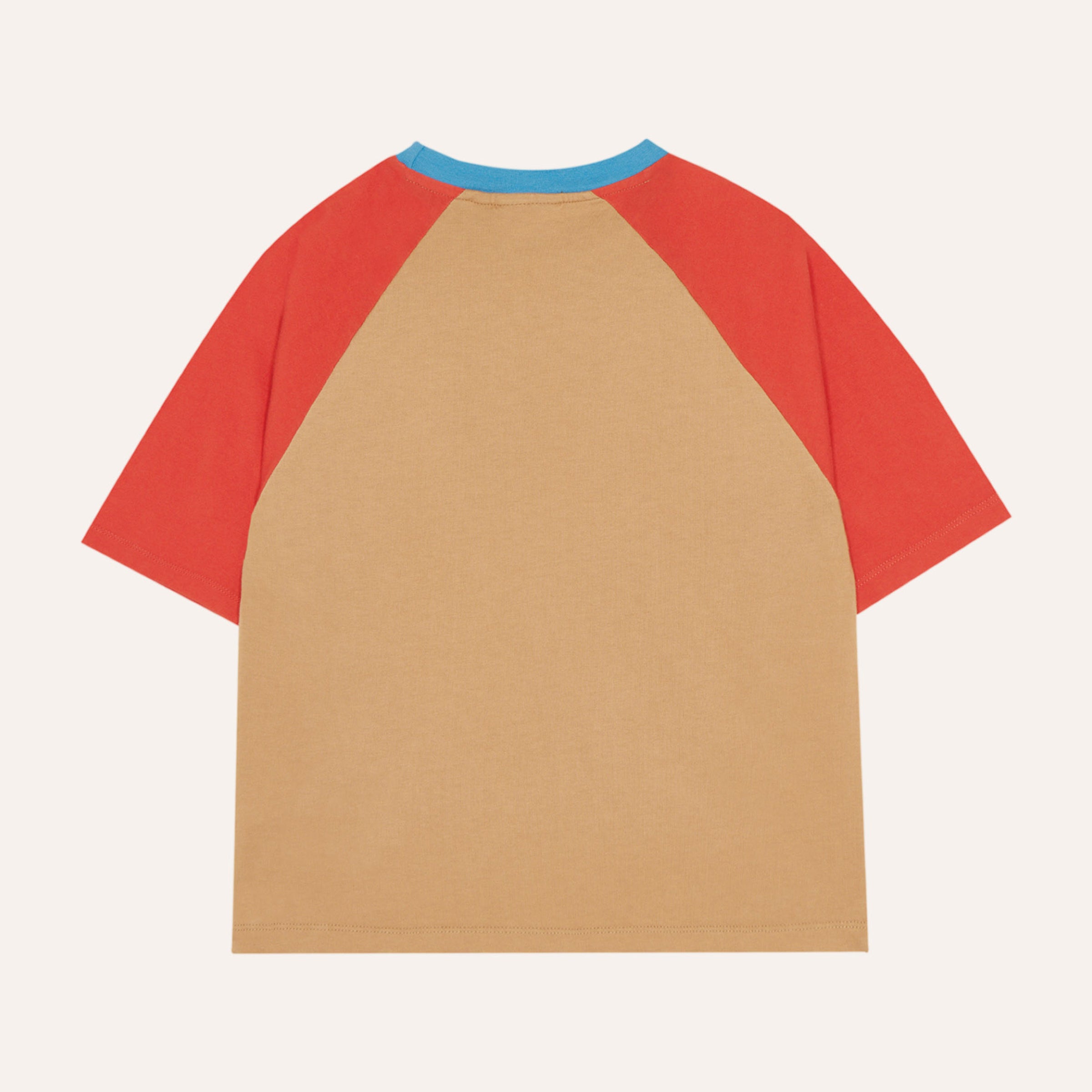 T-Shirt Color Block Red Camel