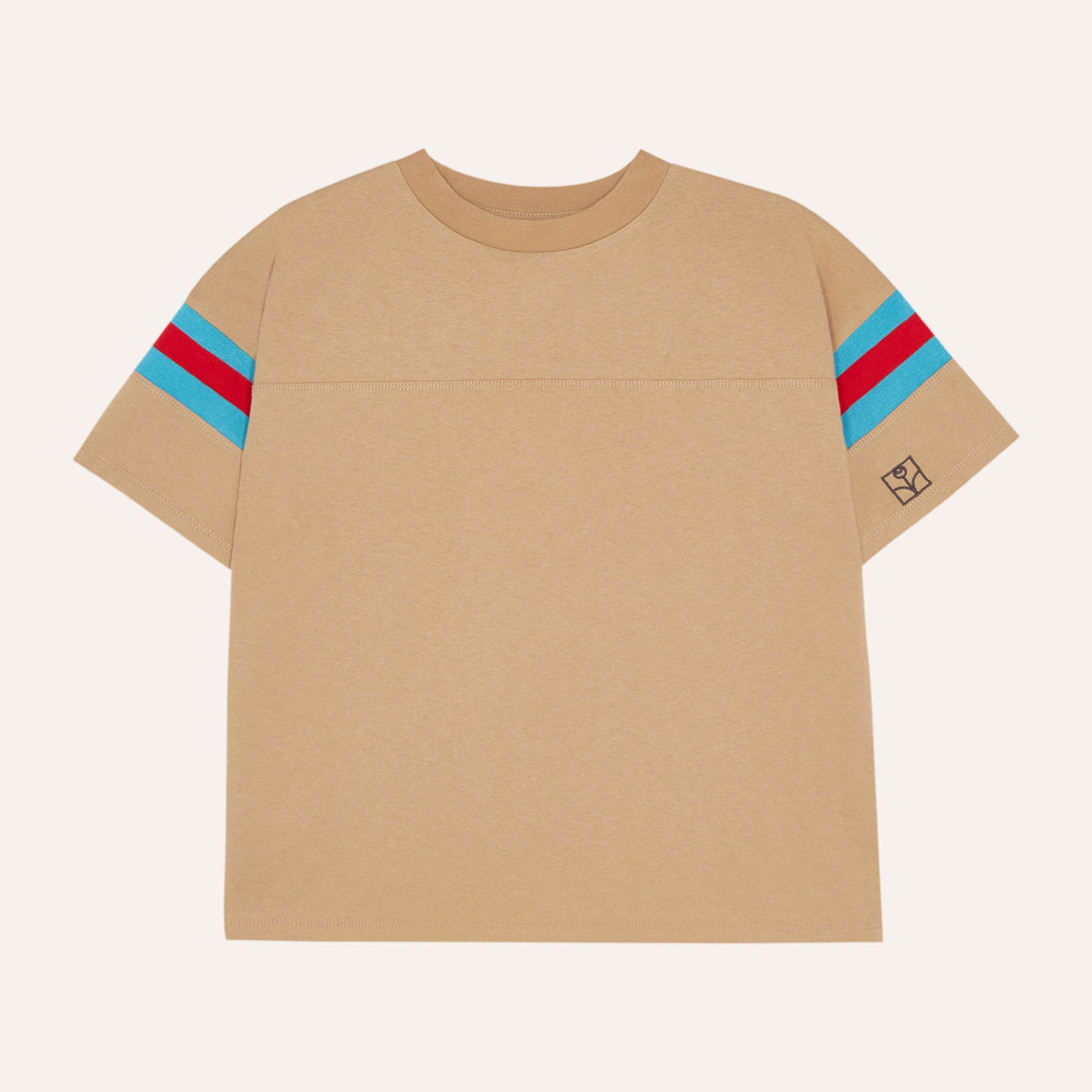 T-Shirt Bicolor Bands Camel