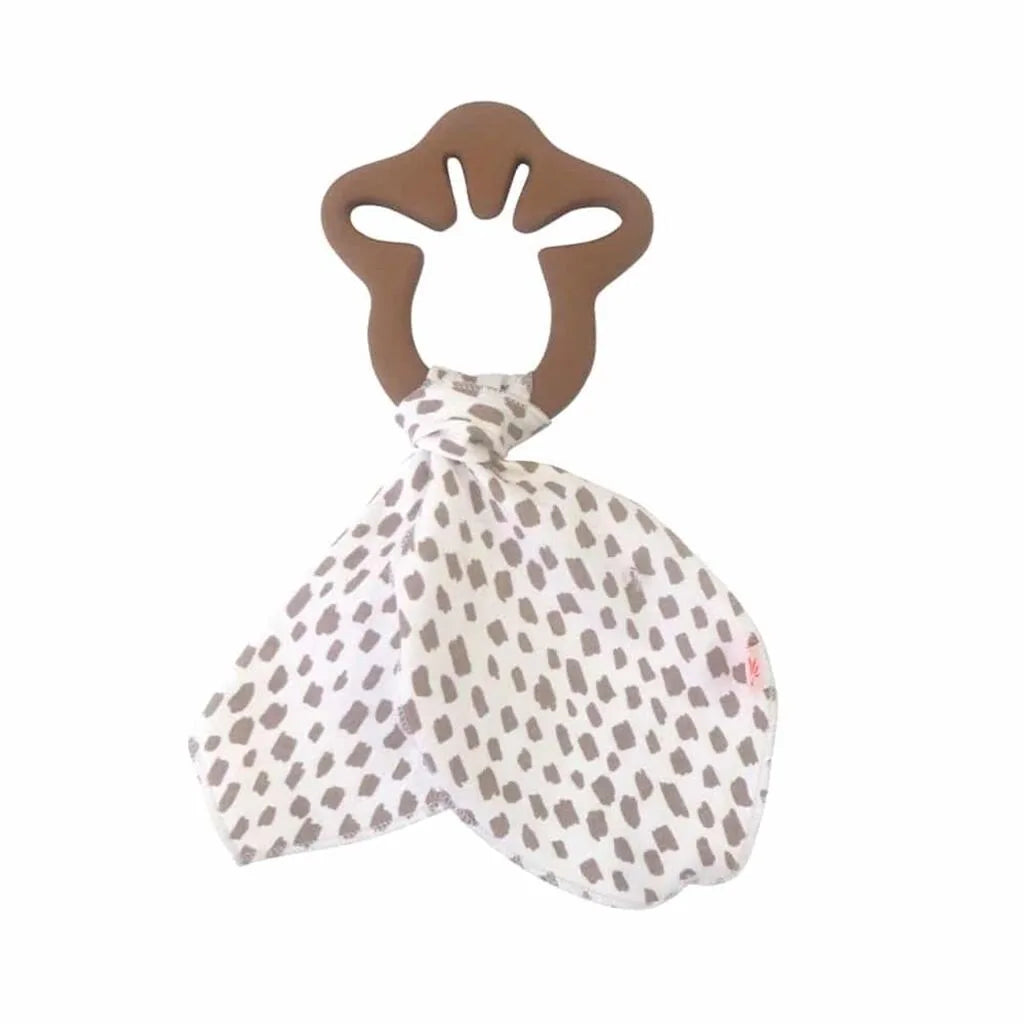 Kautschuk-Giraffe mit Schmusetuch