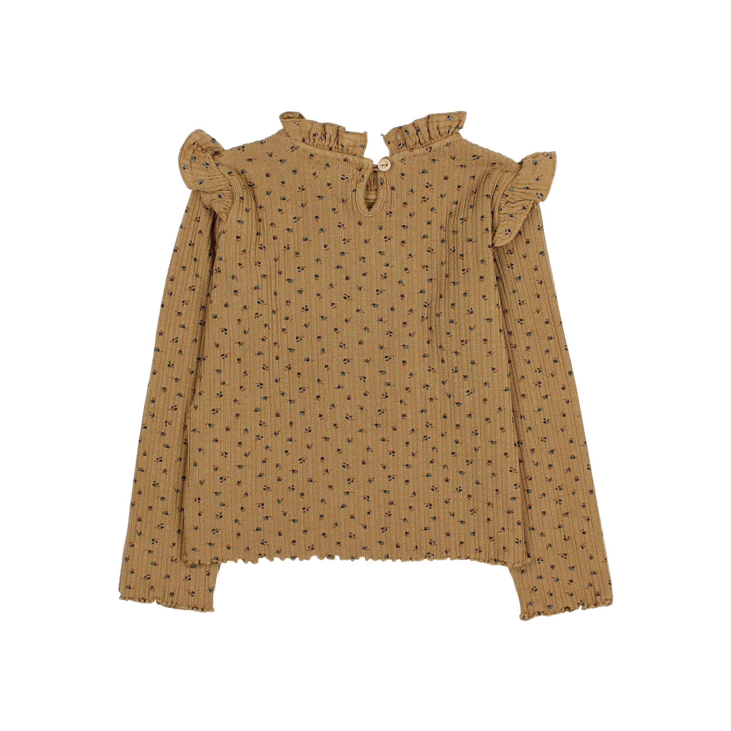 Langarmshirt Fall Rib Ocre