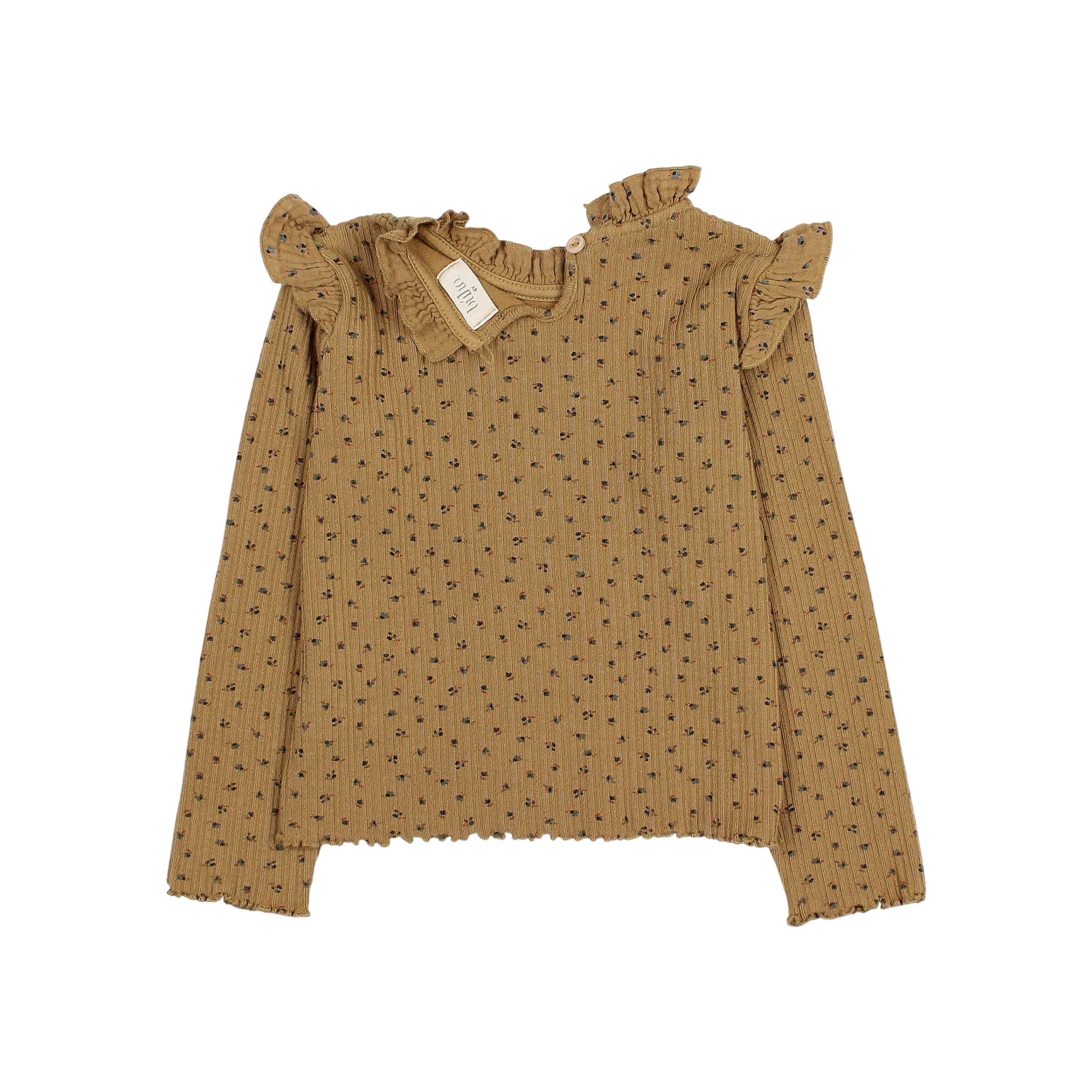 Langarmshirt Fall Rib Ocre