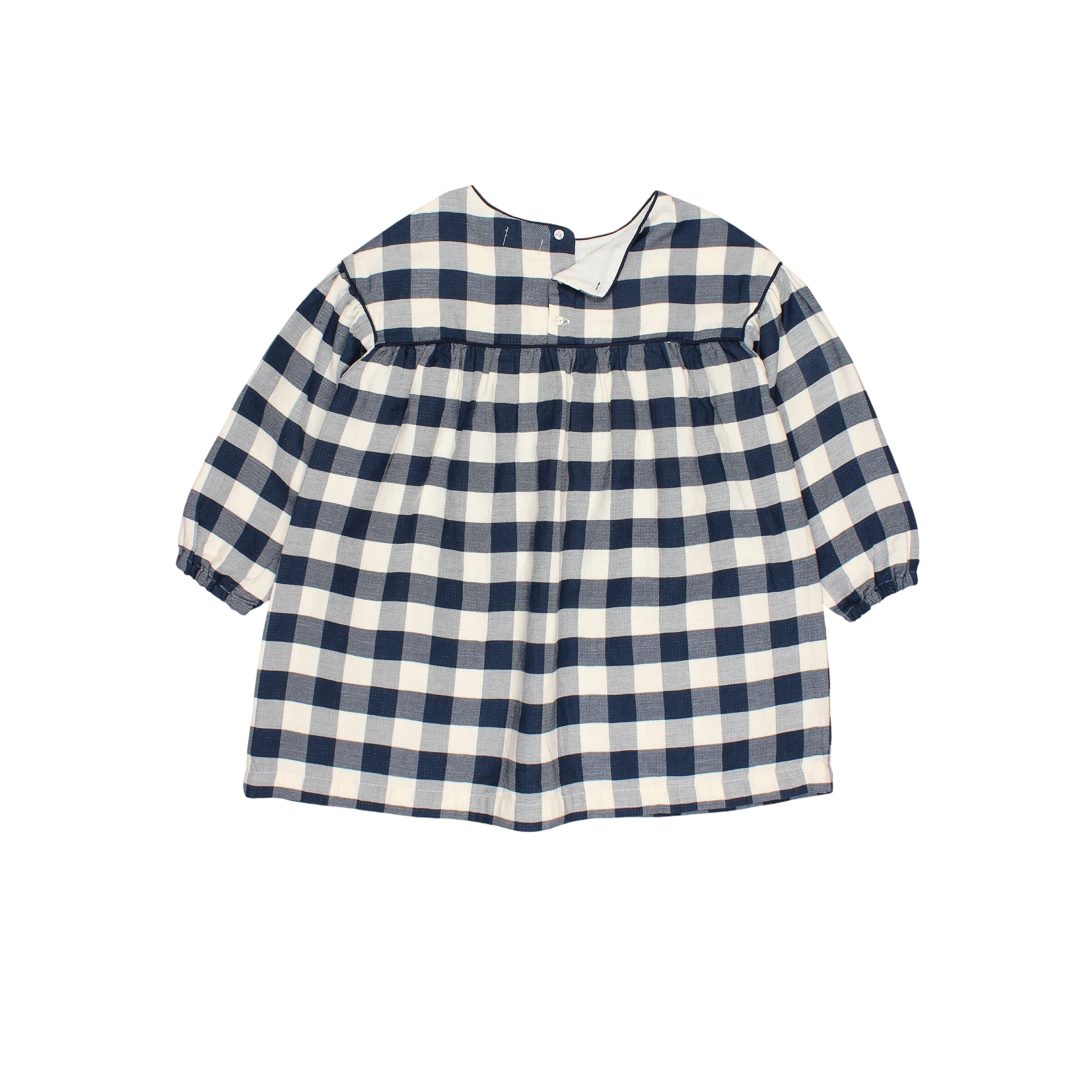 Gingham Navy Dress