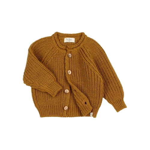 Baby Cardigan Soft Knit Ocre