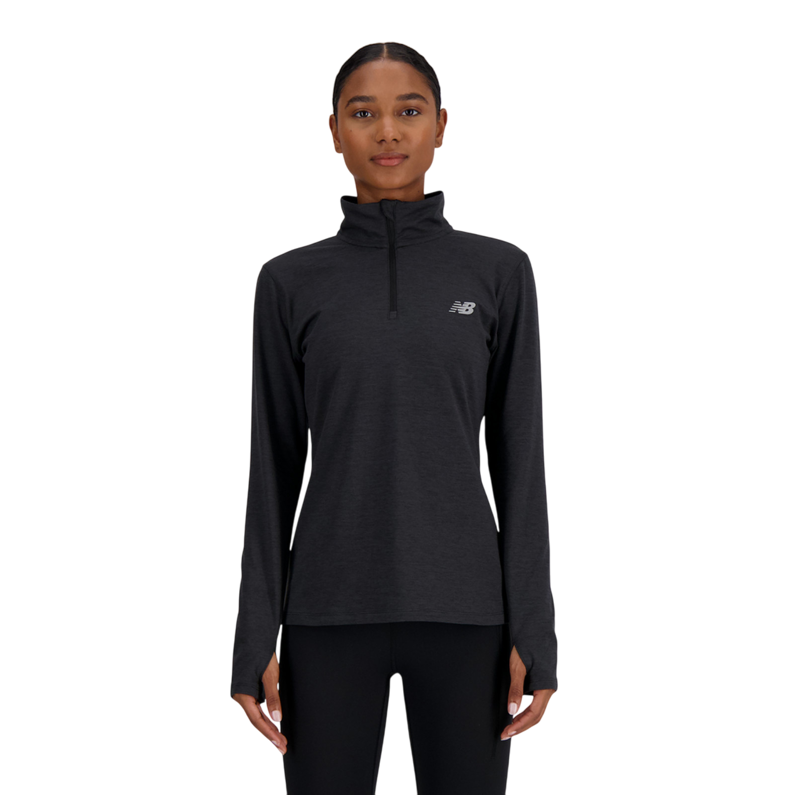Chemise à manches longues Sport Essentials Space Dye Quarter Zip black heather