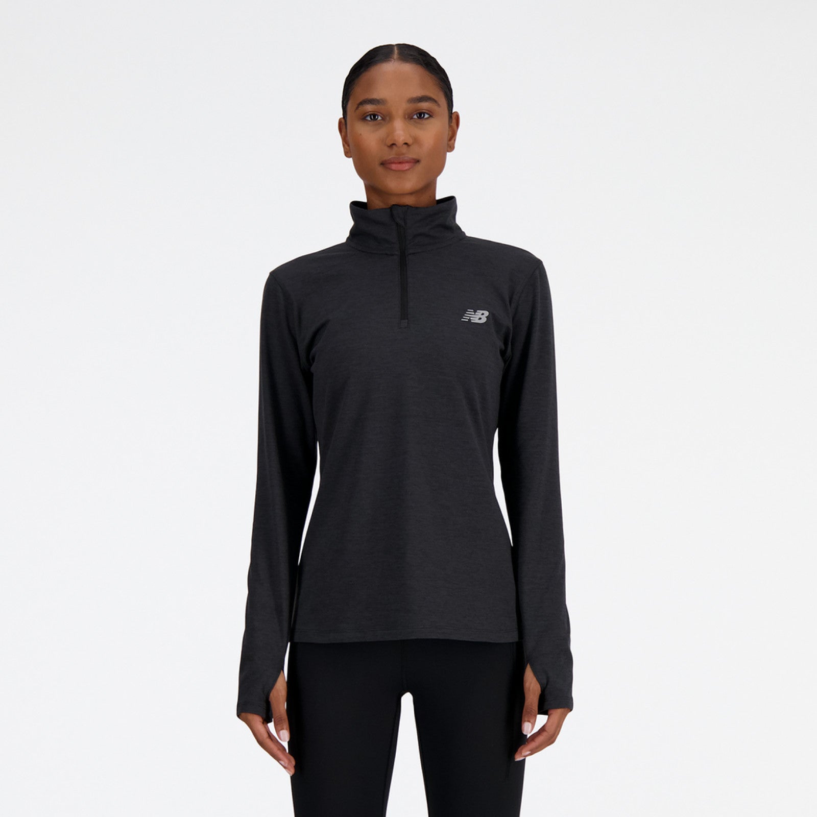 Chemise à manches longues Sport Essentials Space Dye Quarter Zip black heather