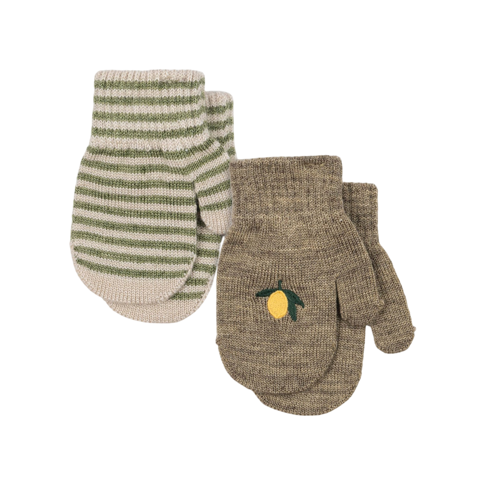 Mittens set of 2 Filla Lemon/Stripe