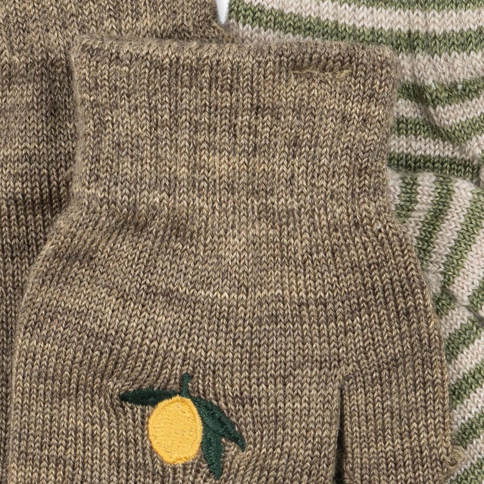 Mittens set of 2 Filla Lemon/Stripe
