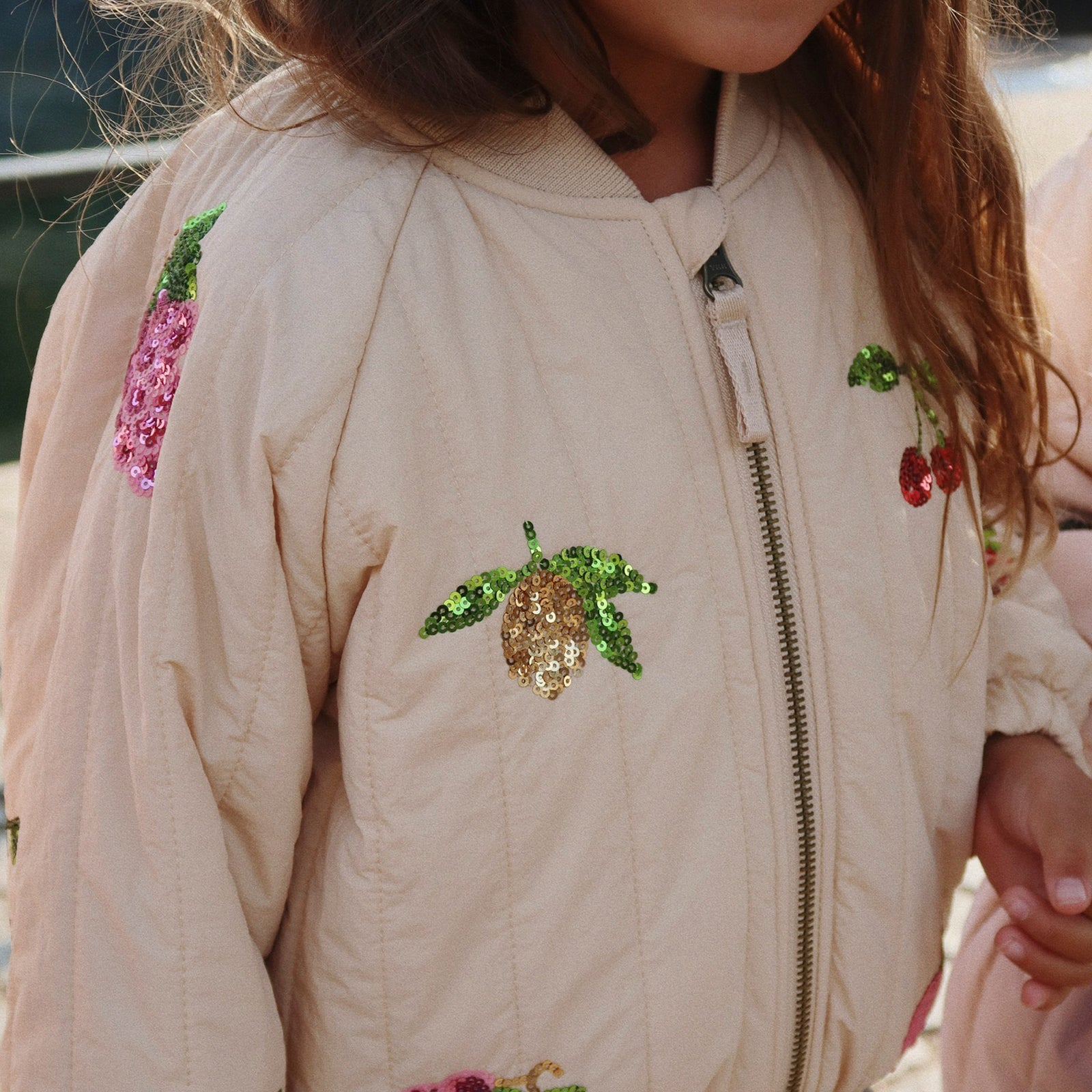 Juno Sequin Frappé bomber jacket